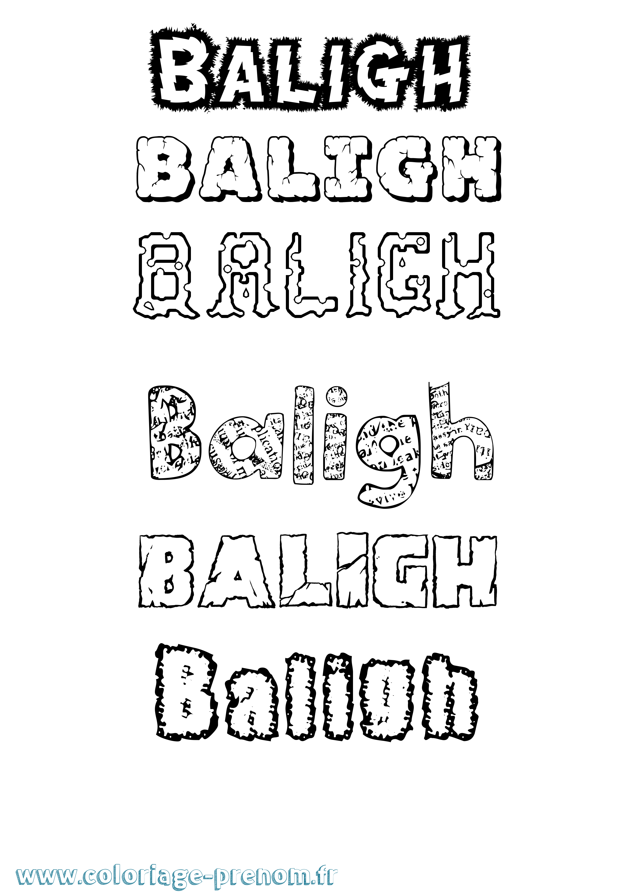 Coloriage Baligh Destructuré Coloriage prénom Baligh Destructuré