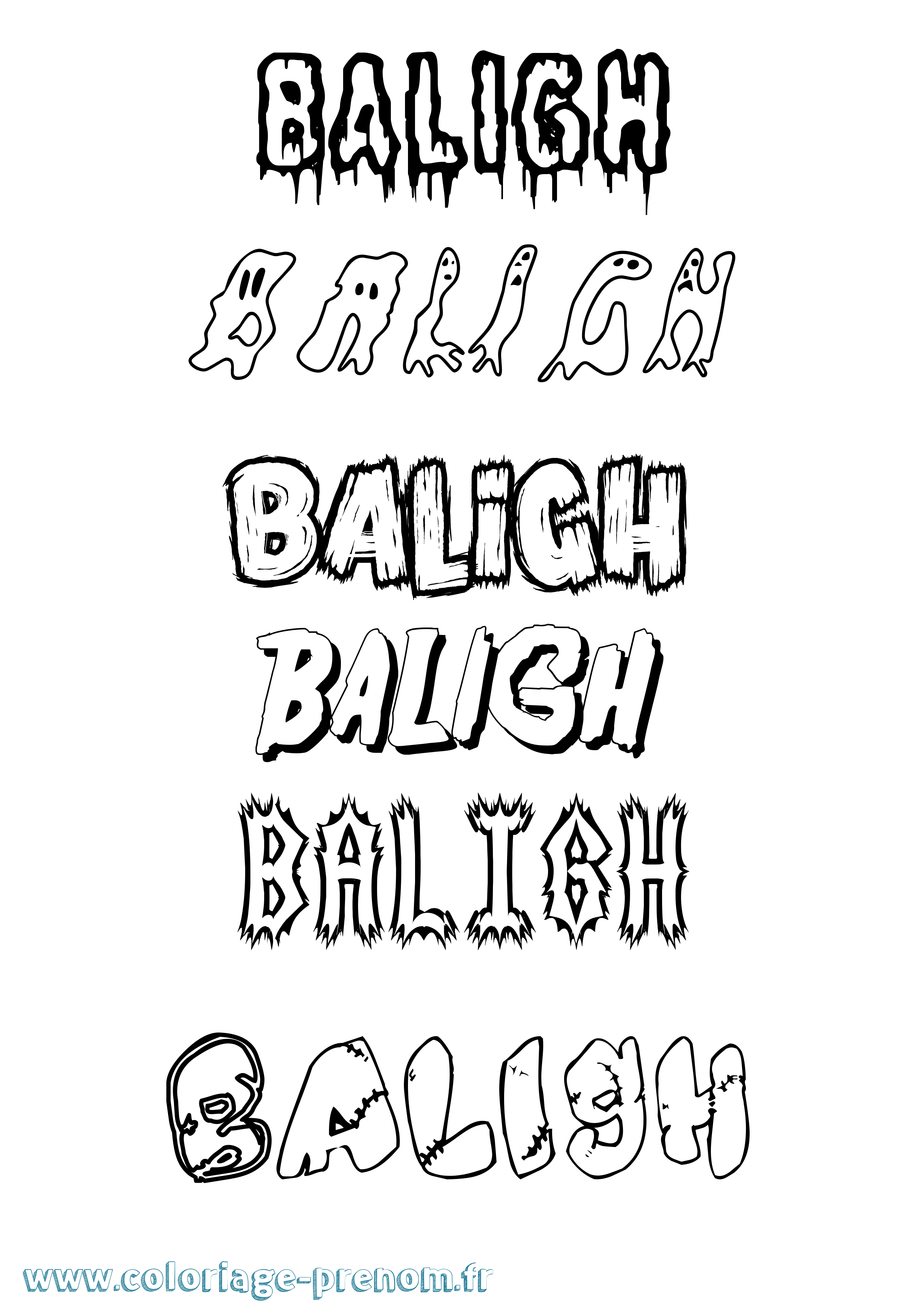 Coloriage Baligh Frisson Coloriage prénom Baligh Frisson