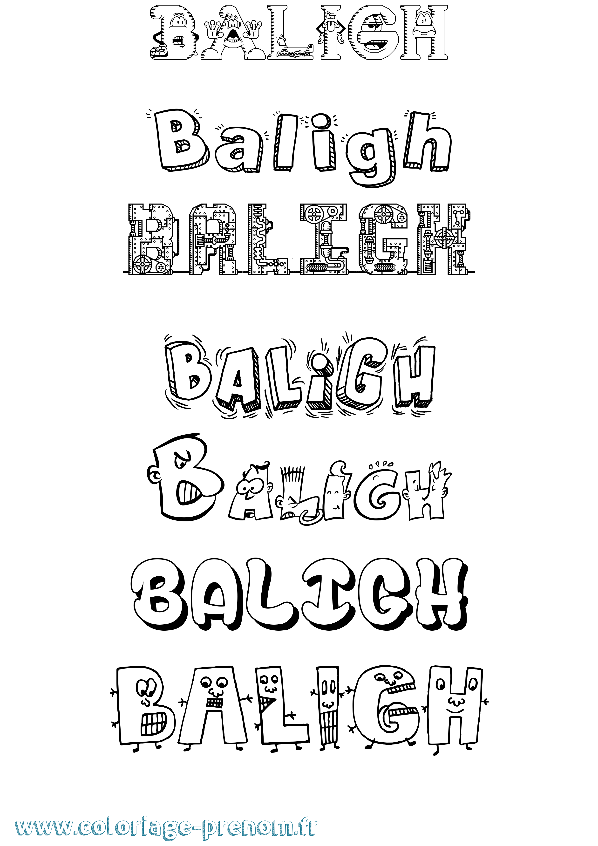Coloriage Baligh Fun Coloriage prénom Baligh Fun