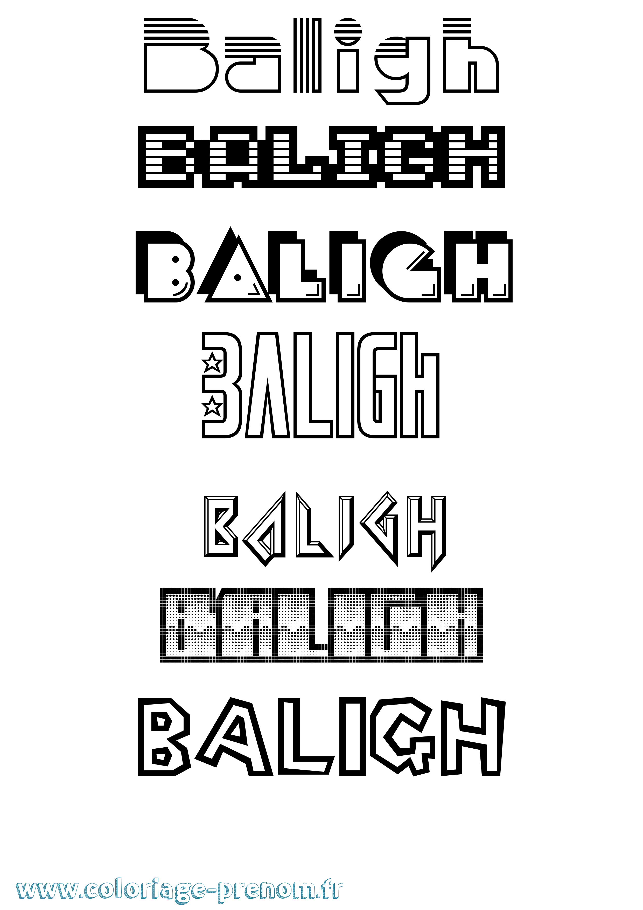 Coloriage prénom Baligh Jeux Vidéos