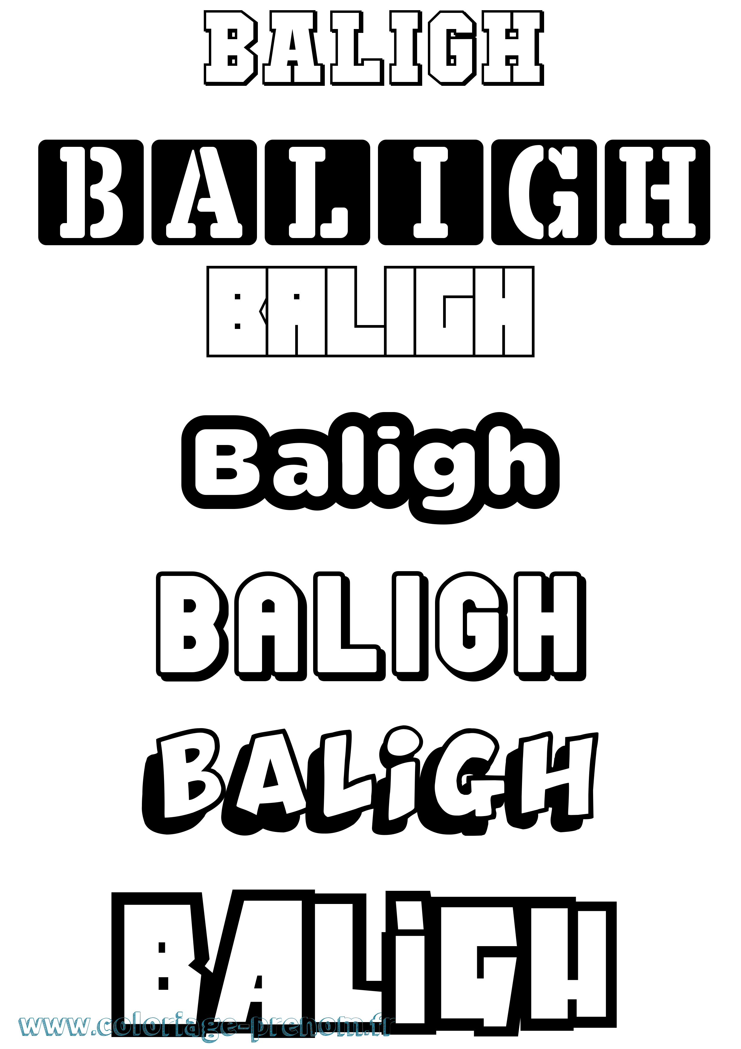 Coloriage Baligh Simple Coloriage prénom Baligh Simple