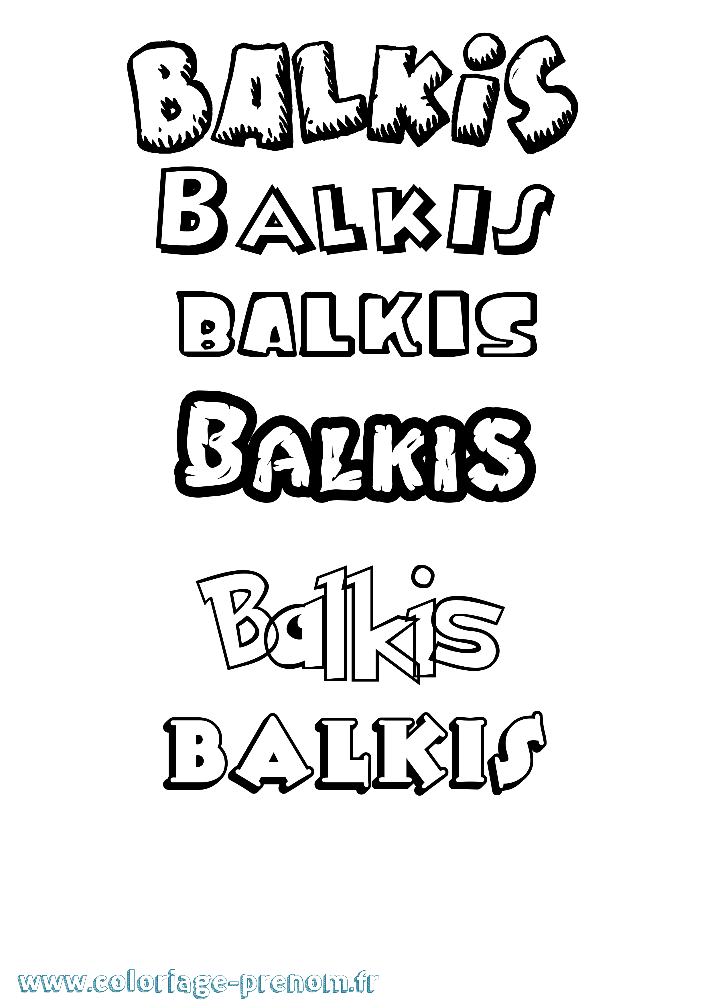 Coloriage Balkis Dessin Animé Coloriage prénom Balkis Dessin Animé