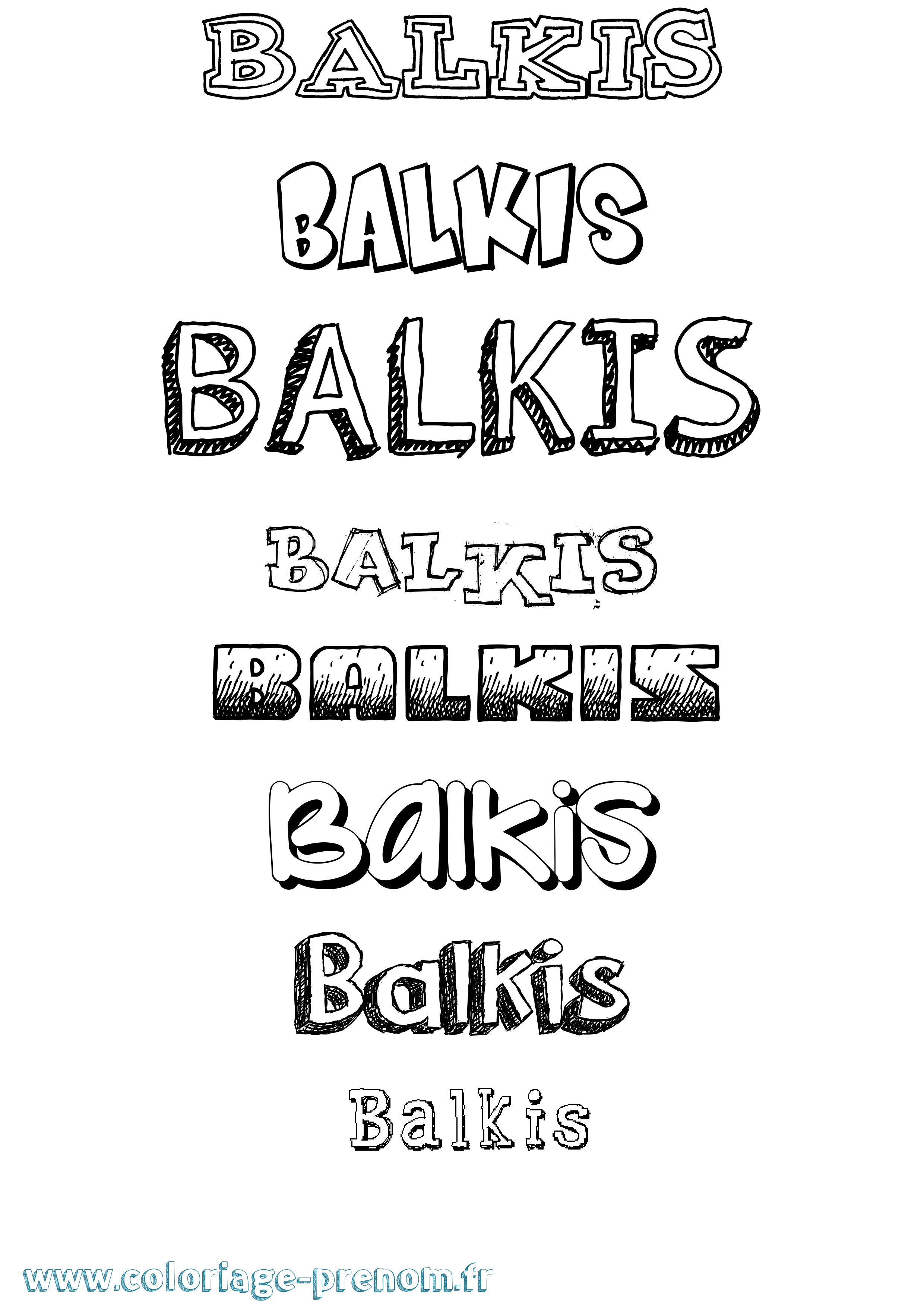 Coloriage Balkis Dessiné Coloriage prénom Balkis Dessiné