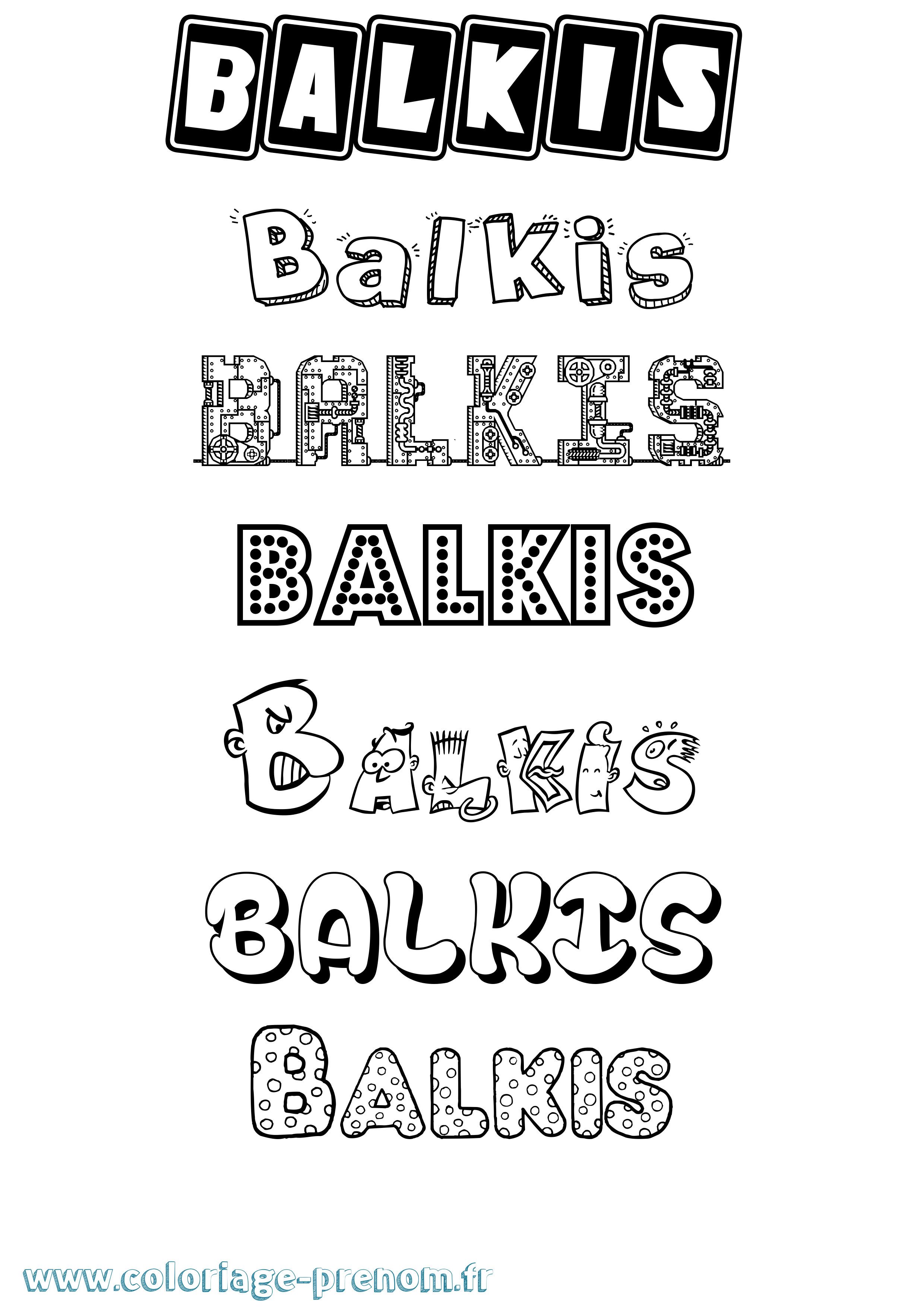 Coloriage Balkis Fun Coloriage prénom Balkis Fun