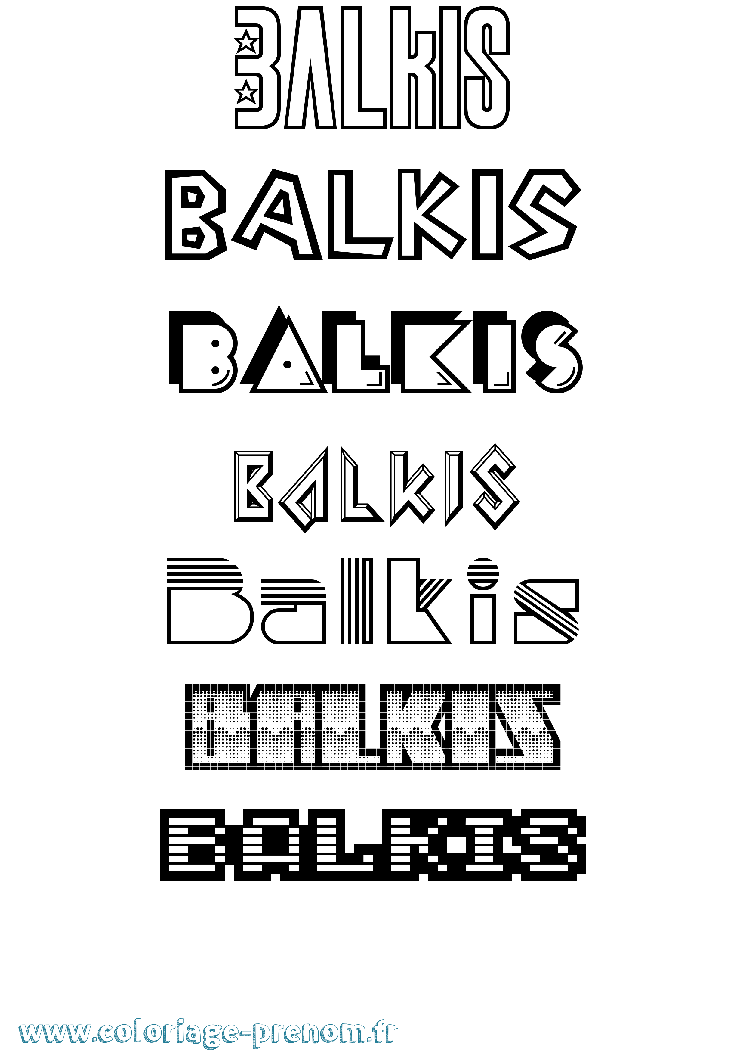 Coloriage Balkis Jeux Vidéos Coloriage prénom Balkis Jeux Vidéos