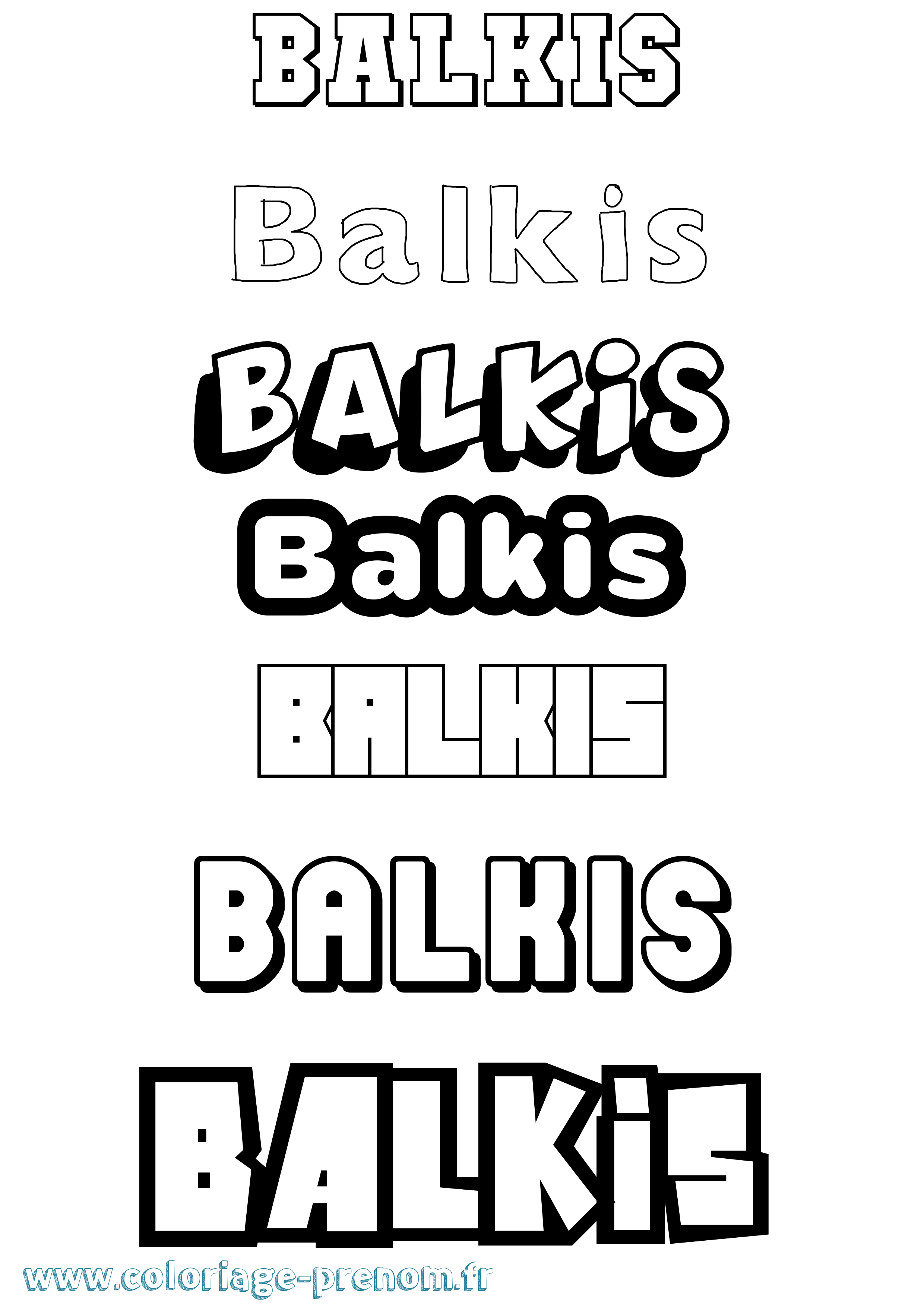 Coloriage Balkis Simple Coloriage prénom Balkis Simple