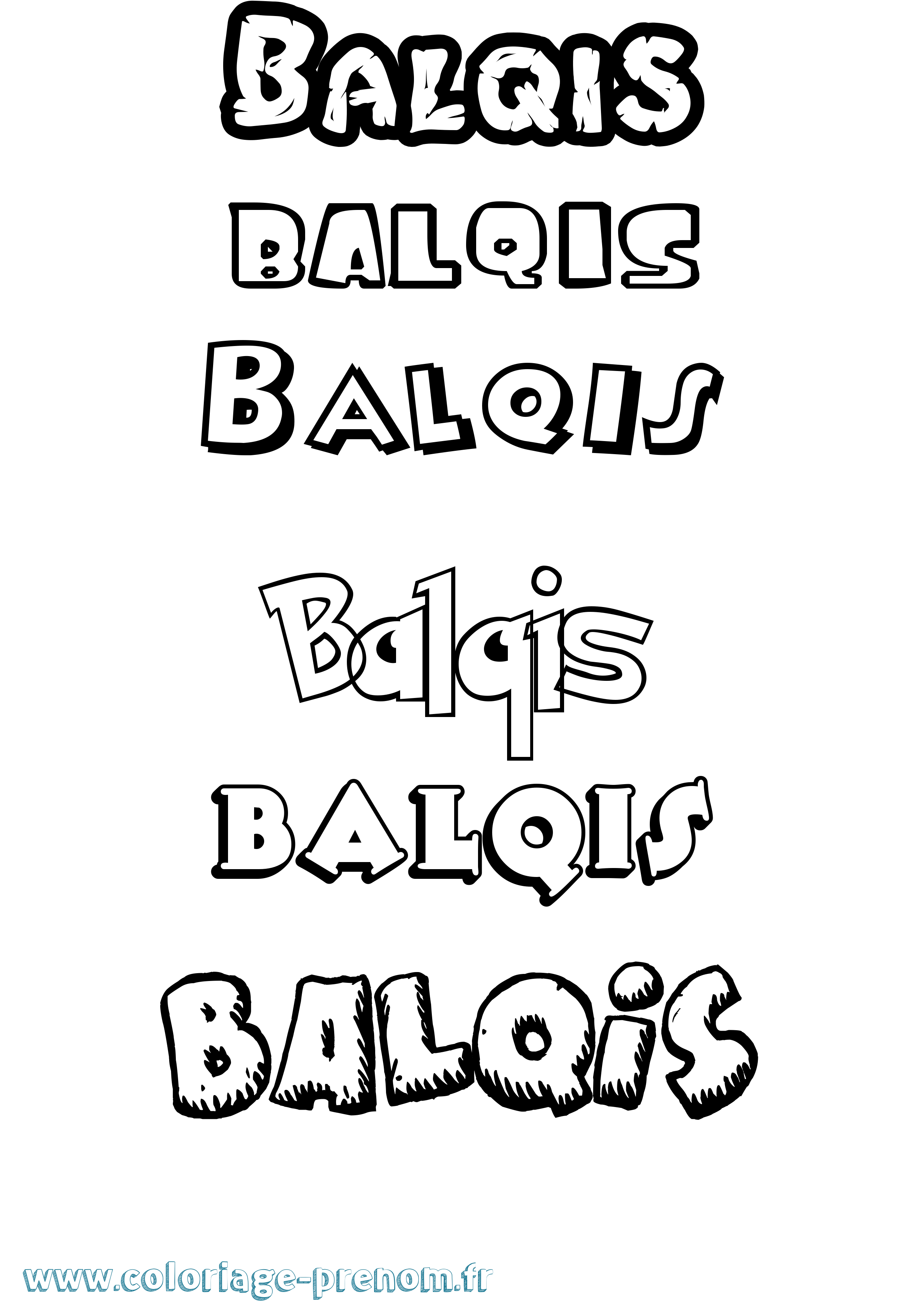 Coloriage Balqis Dessin Animé Coloriage prénom Balqis Dessin Animé