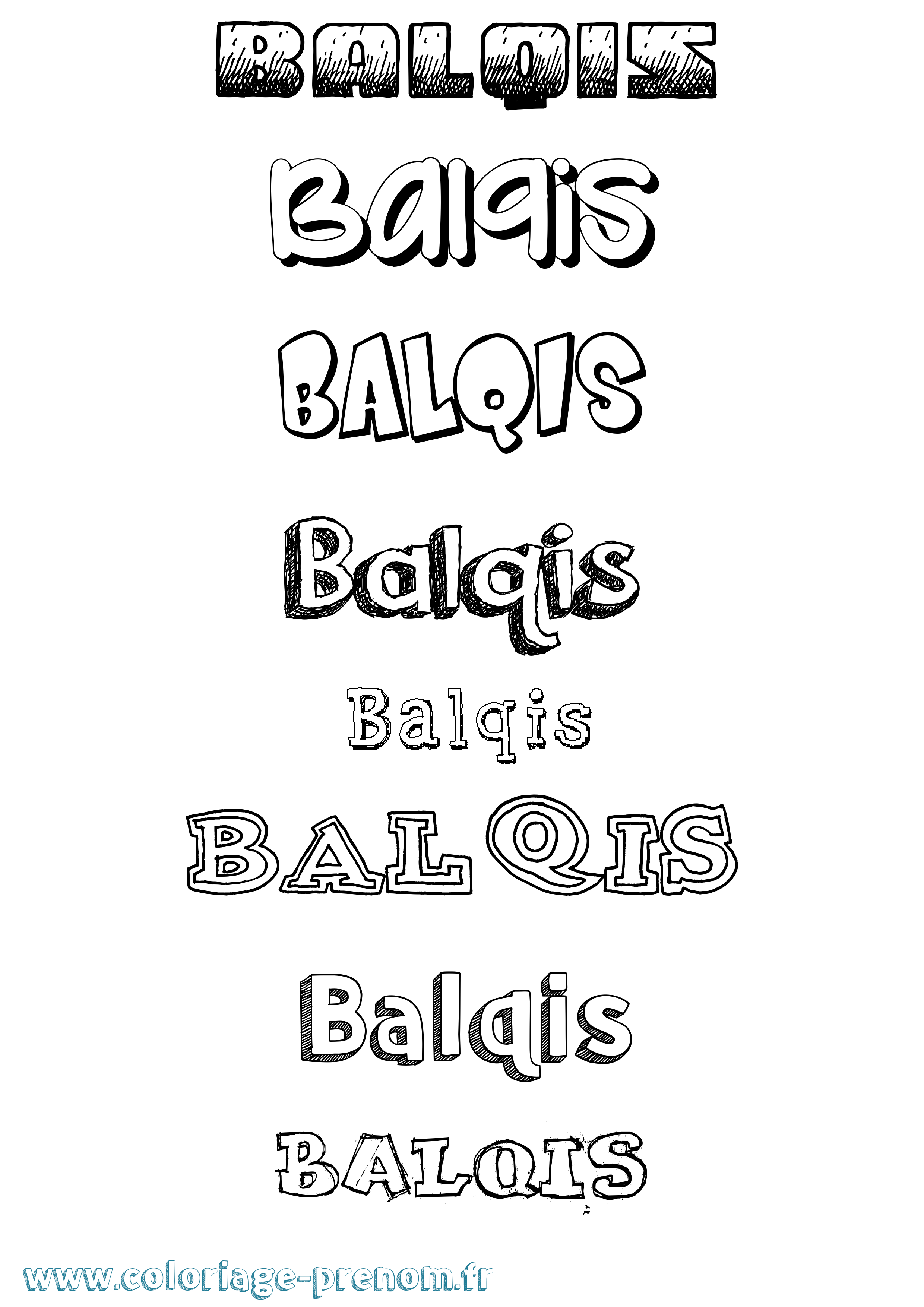 Coloriage Balqis Dessiné Coloriage prénom Balqis Dessiné