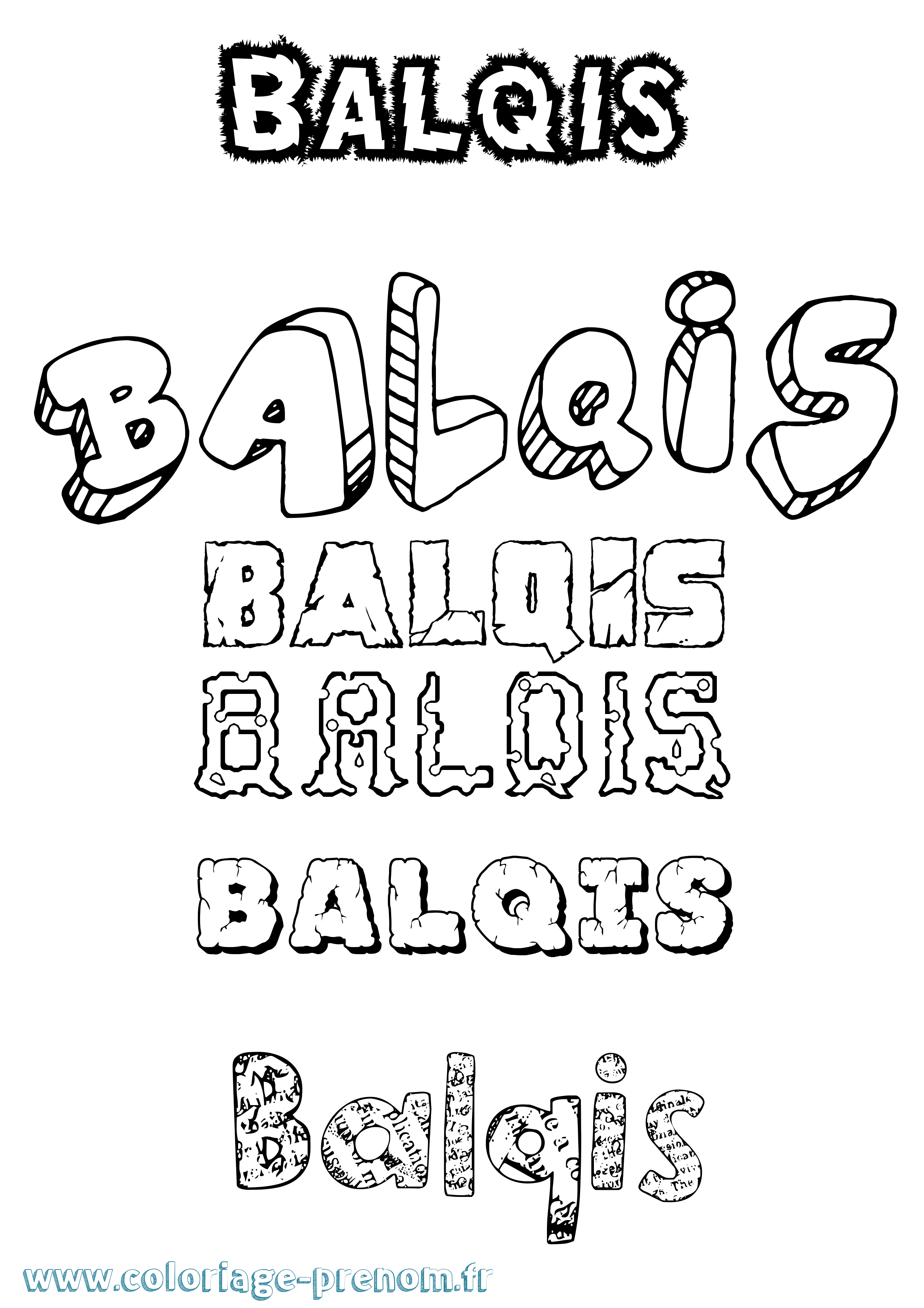 Coloriage Balqis Destructuré Coloriage prénom Balqis Destructuré