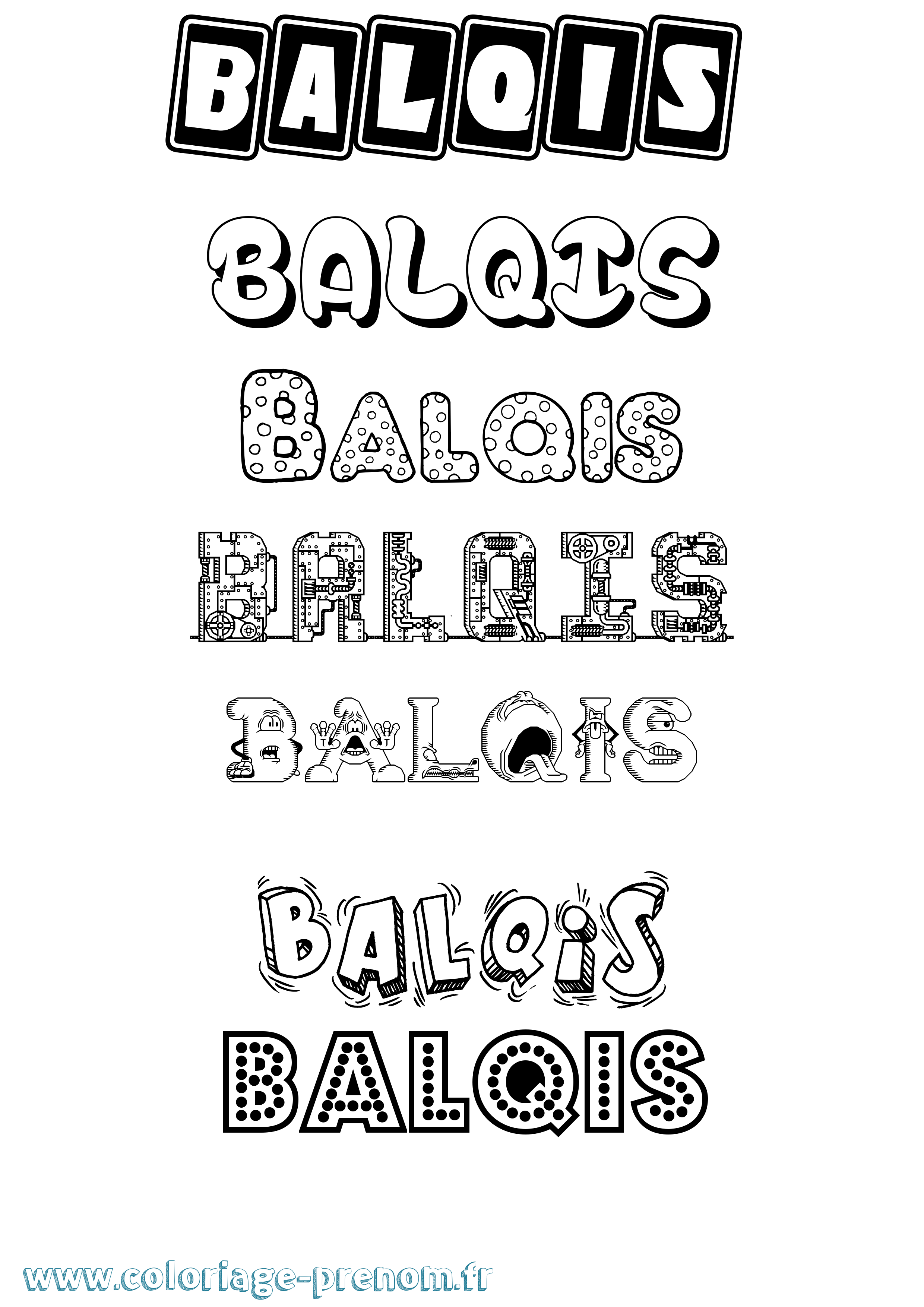 Coloriage Balqis Fun Coloriage prénom Balqis Fun