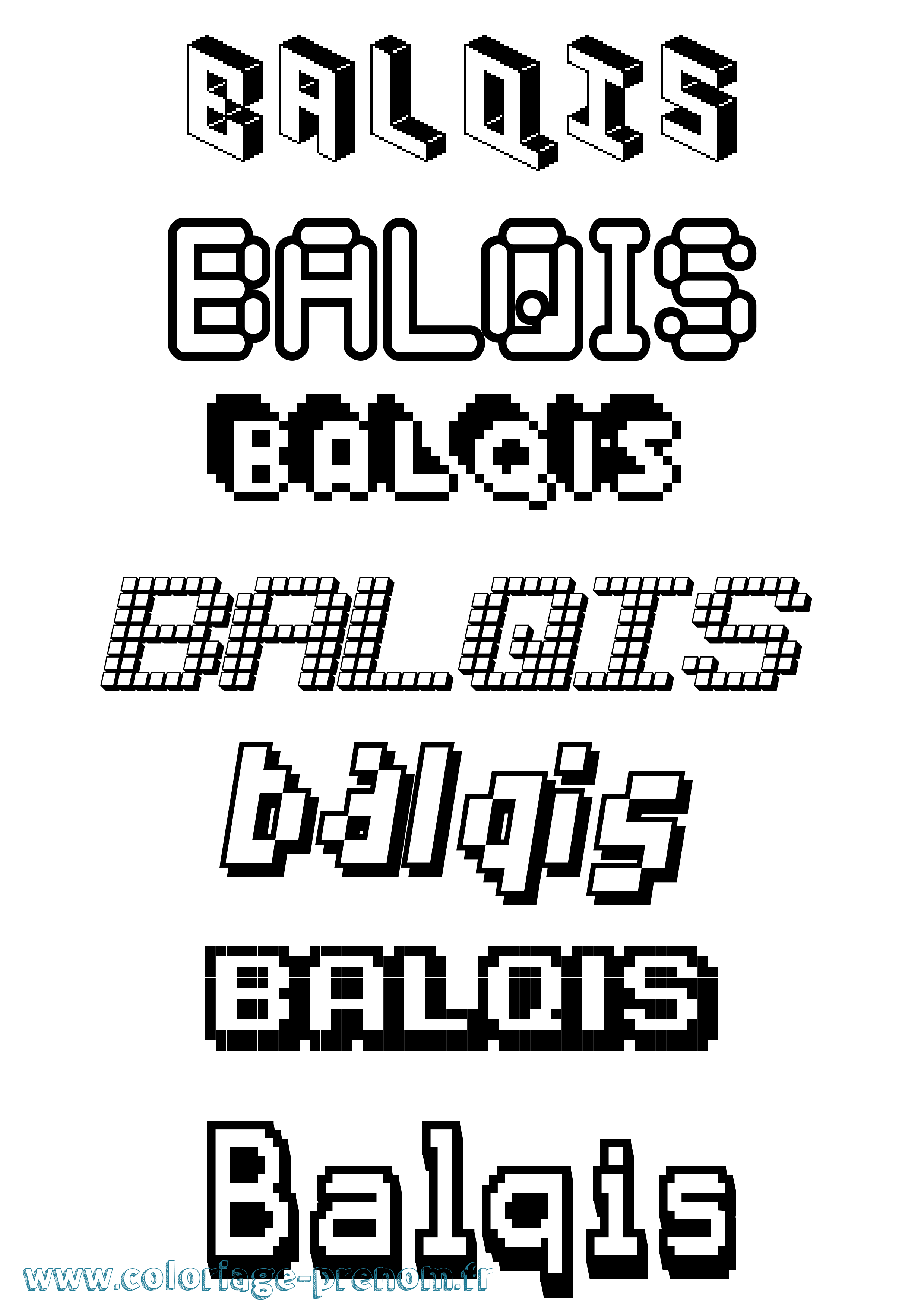 Coloriage Balqis Pixel Coloriage prénom Balqis Pixel