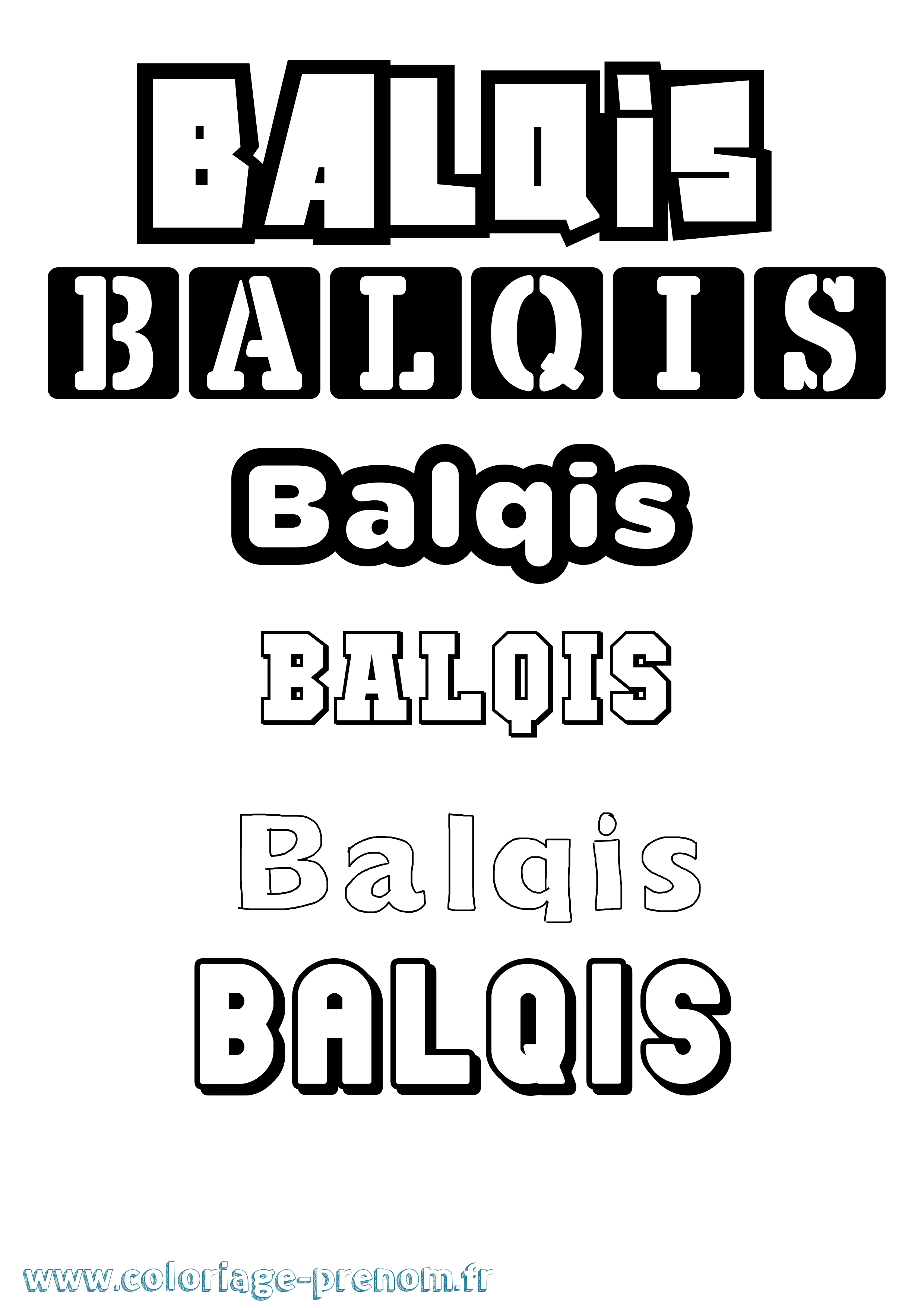 Coloriage Balqis Simple Coloriage prénom Balqis Simple