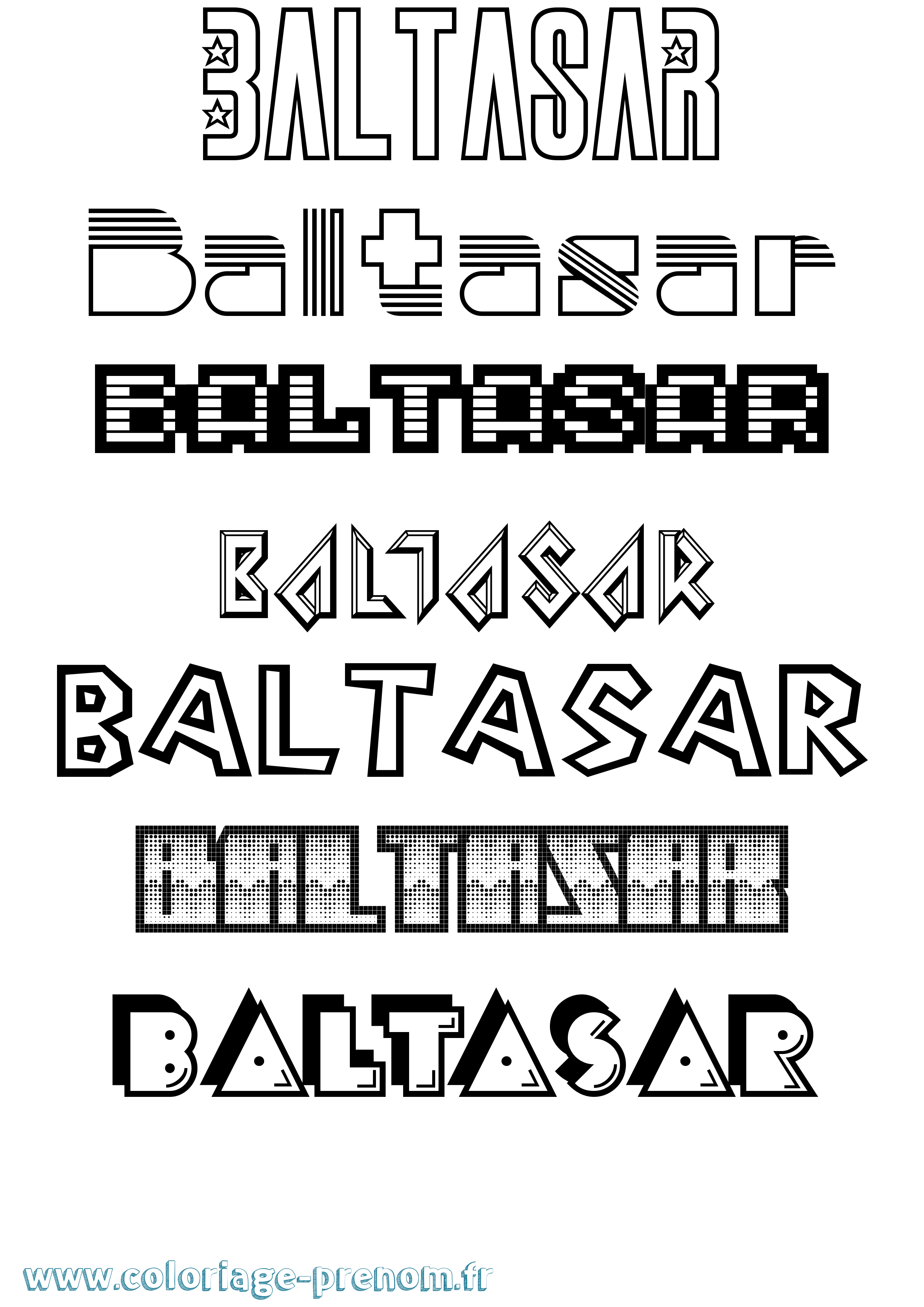 Coloriage Baltasar Jeux Vidéos Coloriage prénom Baltasar Jeux Vidéos