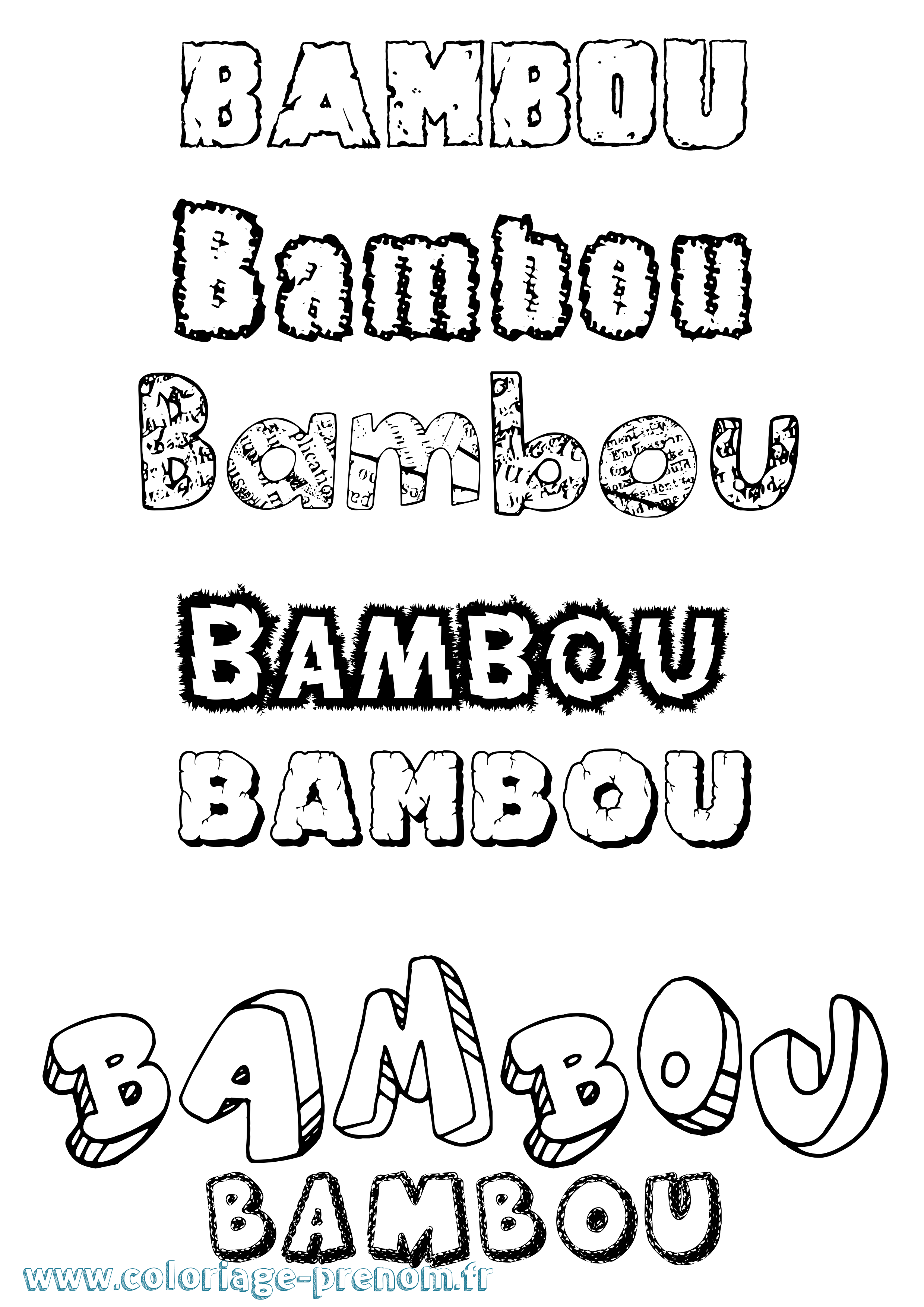 Coloriage prénom Bambou Destructuré