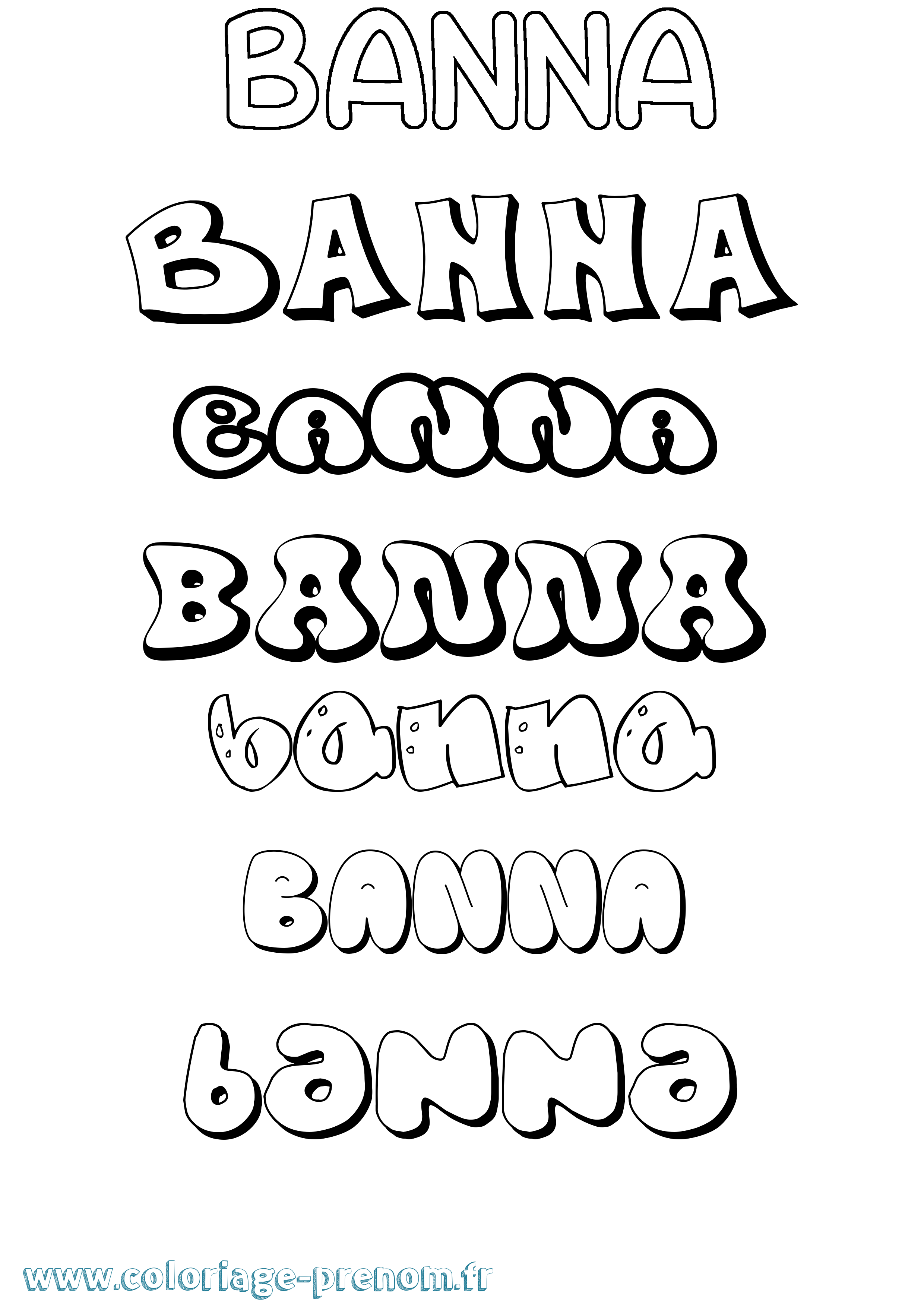 Coloriage Banna Bubble Coloriage prénom Banna Bubble