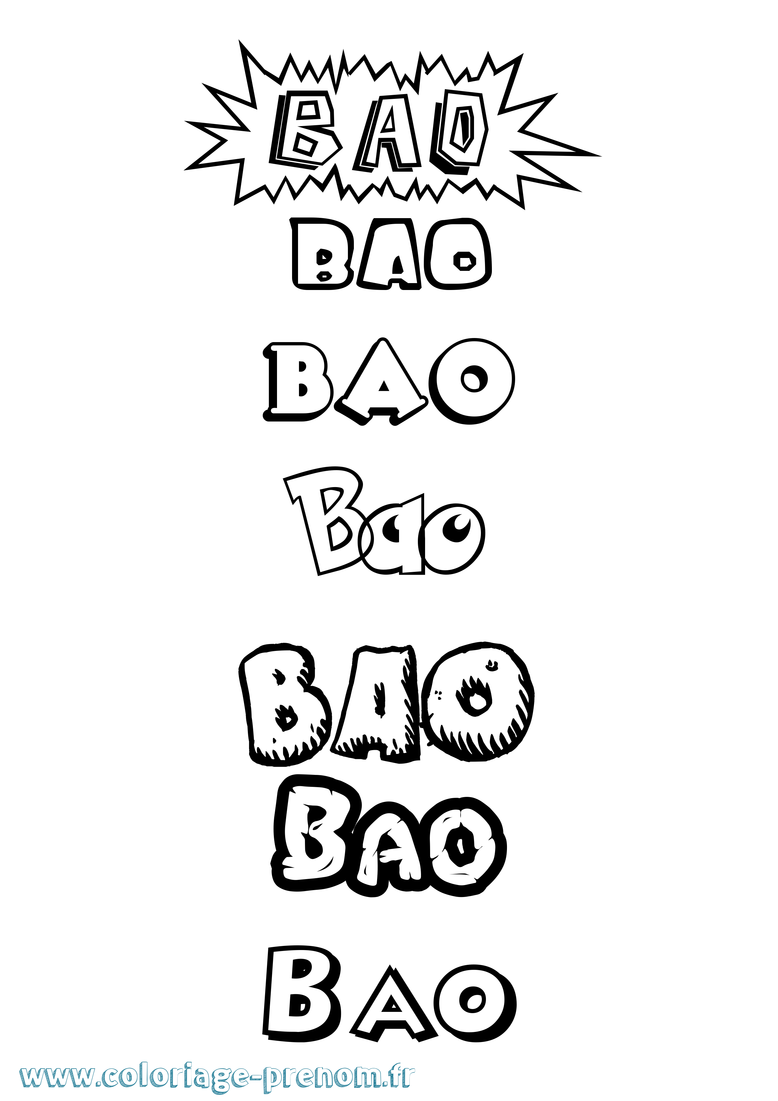 Coloriage prénom Bao Dessin Animé