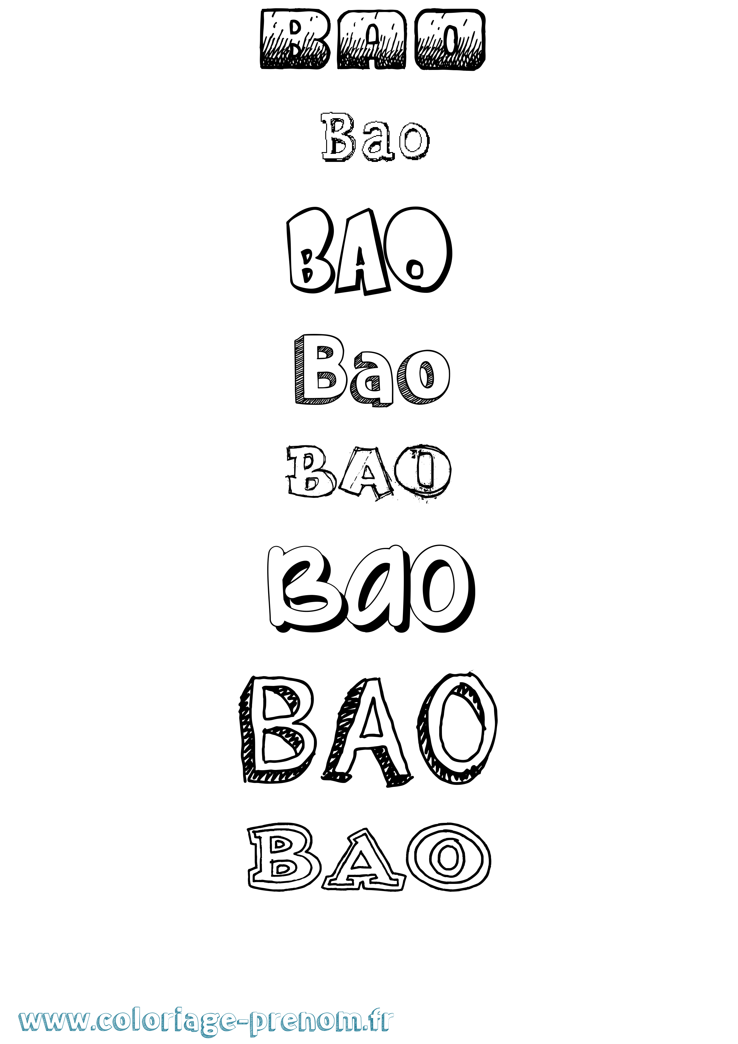 Coloriage prénom Bao Dessiné