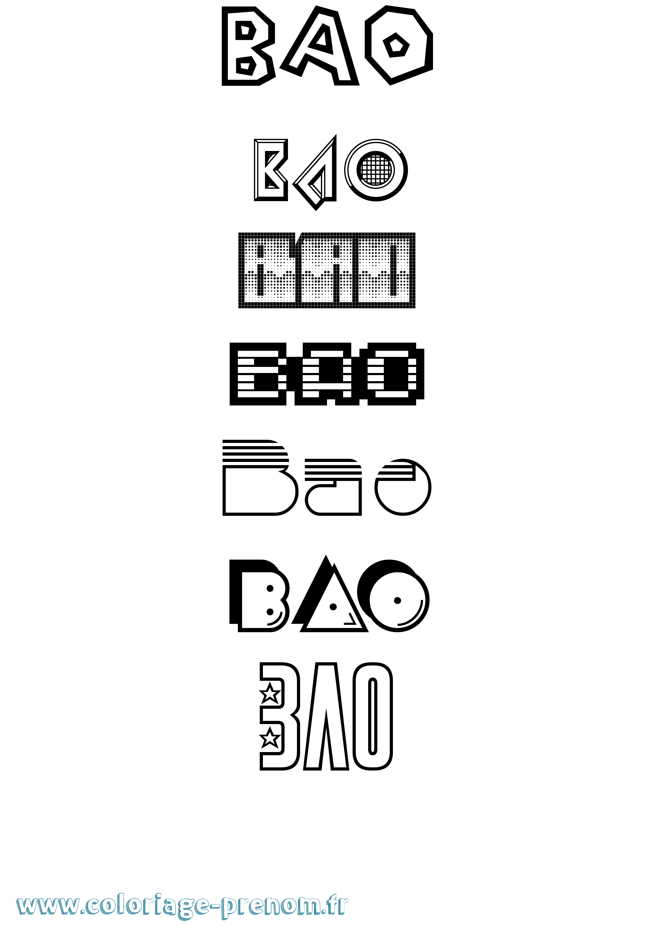 Coloriage Bao Jeux Vidéos Coloriage prénom Bao Jeux Vidéos