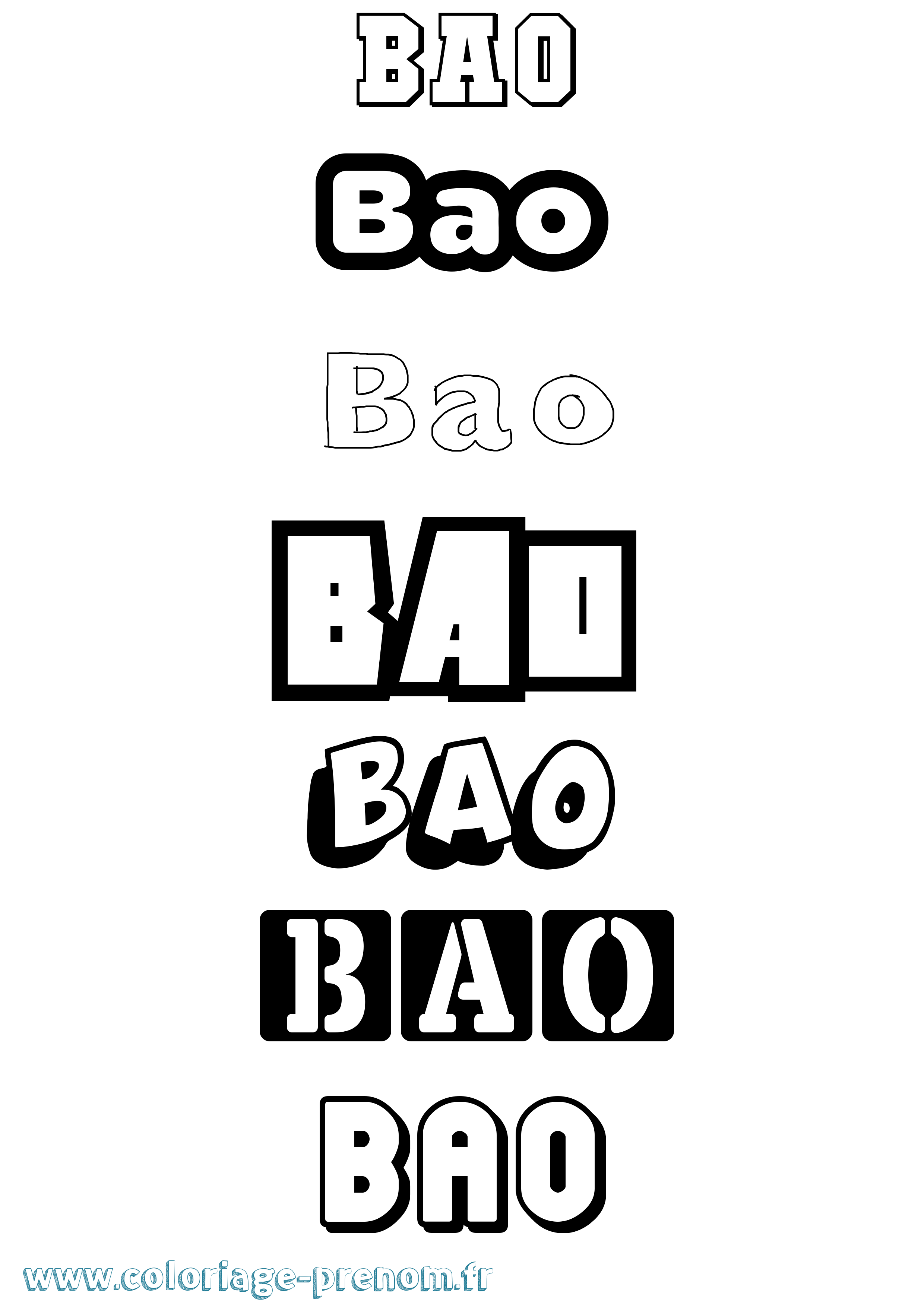 Coloriage prénom Bao Simple