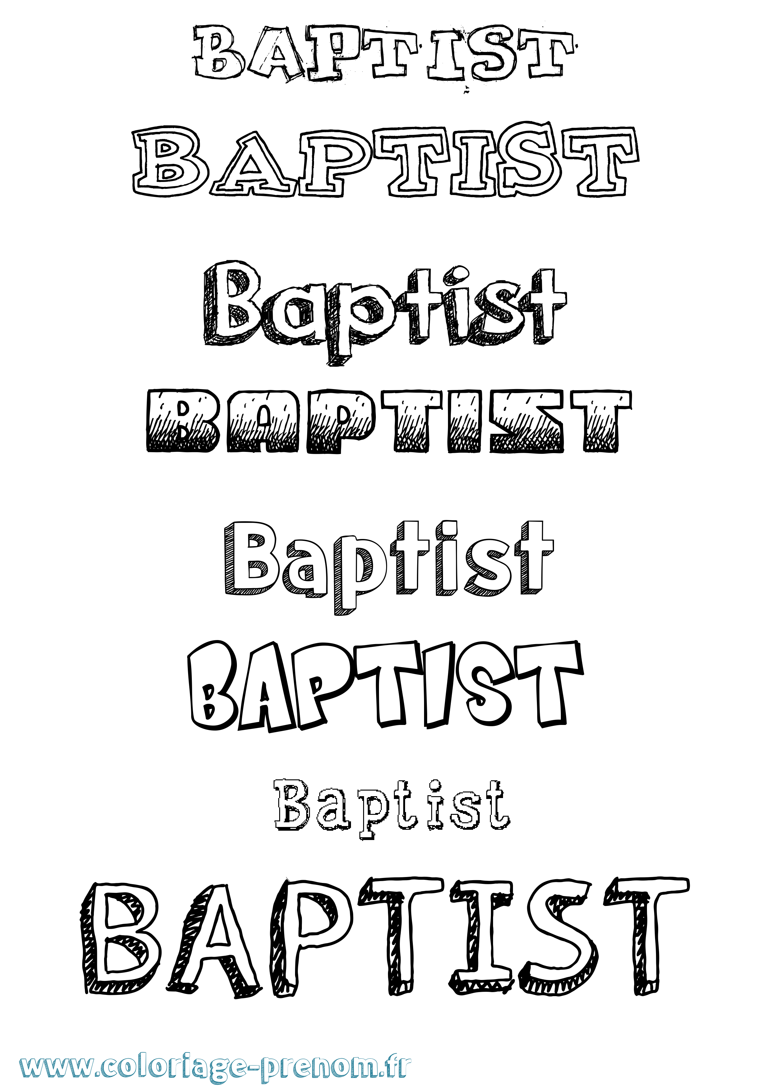 Coloriage prénom Baptist Dessiné