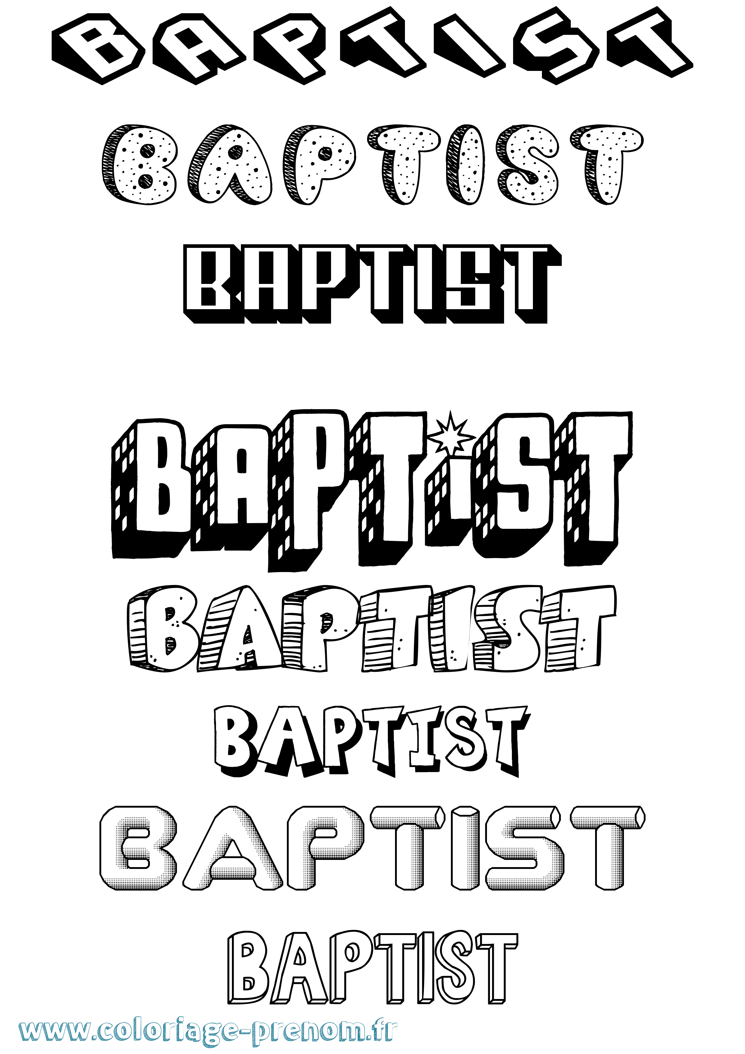 Coloriage prénom Baptist Effet 3D