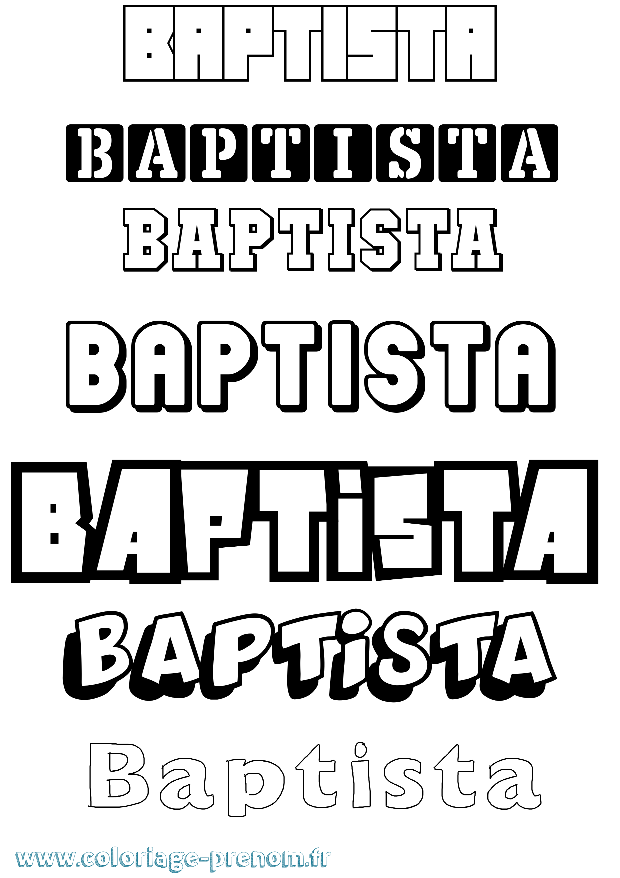 Coloriage prénom Baptista Simple