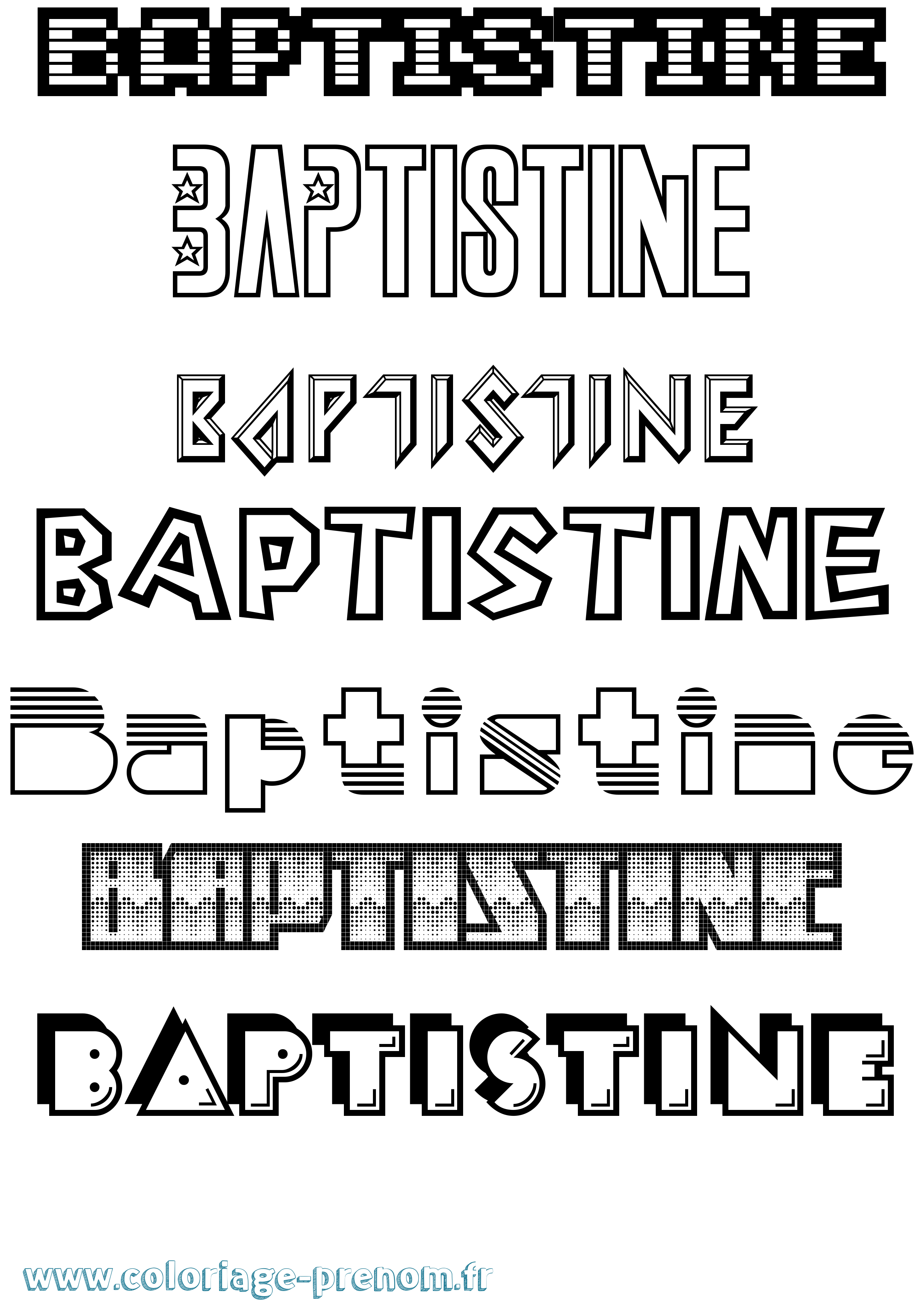 Coloriage Baptistine Jeux Vidéos Coloriage prénom Baptistine Jeux Vidéos
