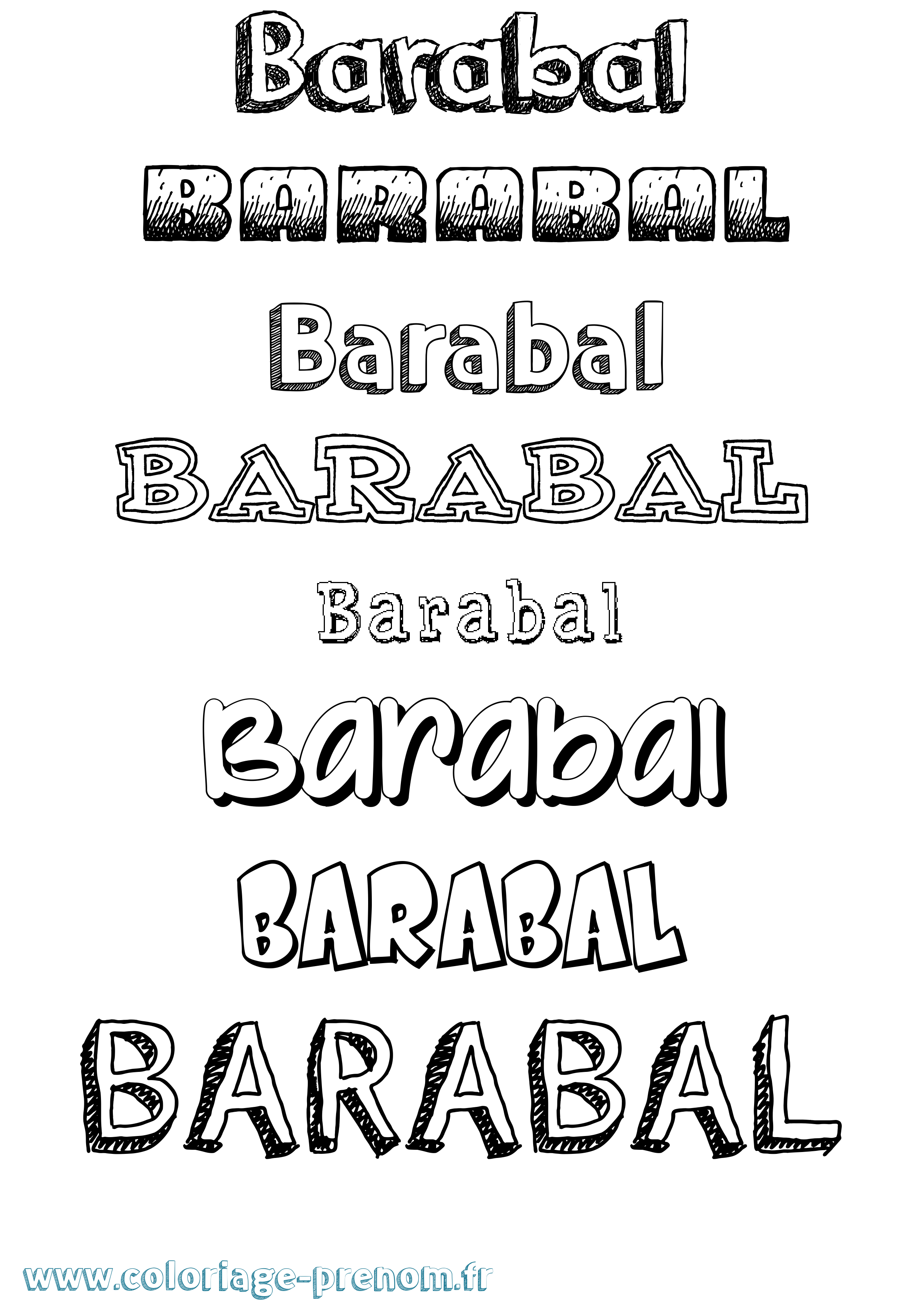 Coloriage prénom Barabal Dessiné