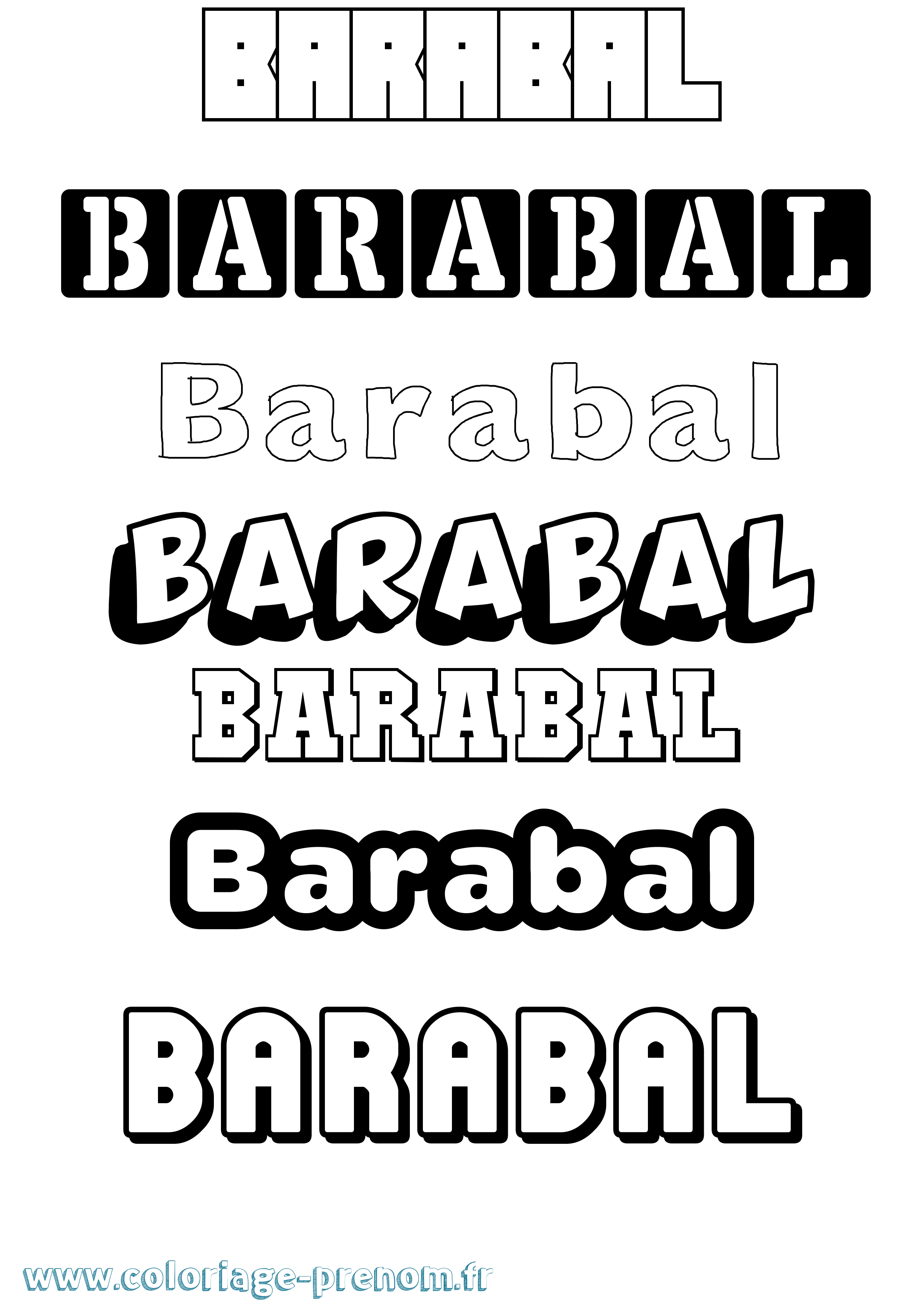 Coloriage prénom Barabal Simple