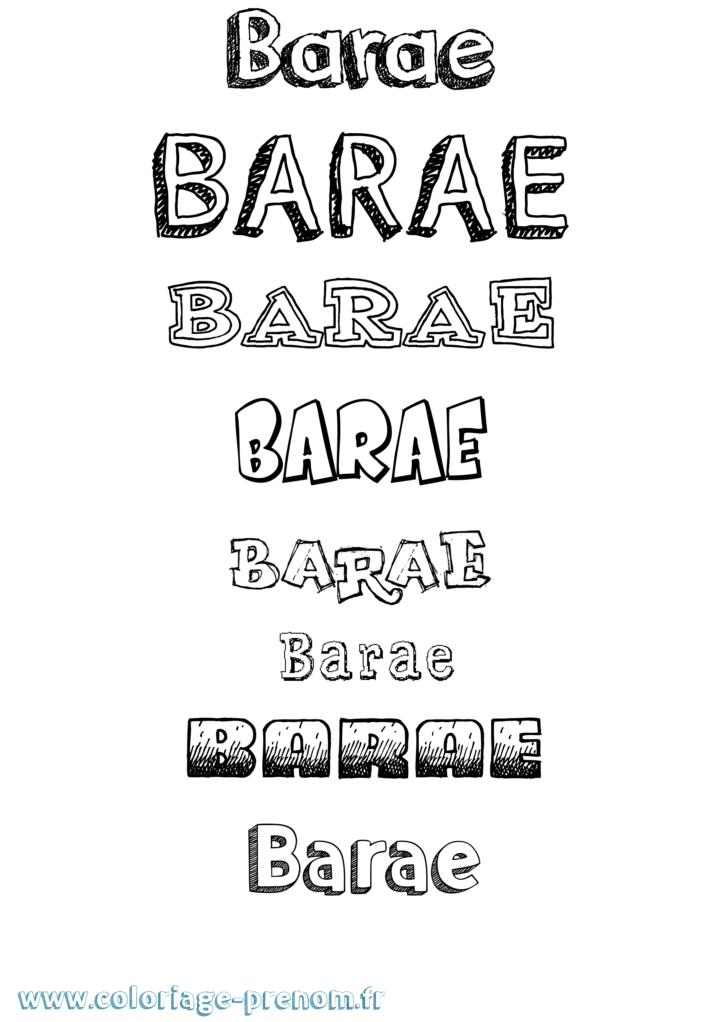 Coloriage Barae Dessiné Coloriage prénom Barae Dessiné