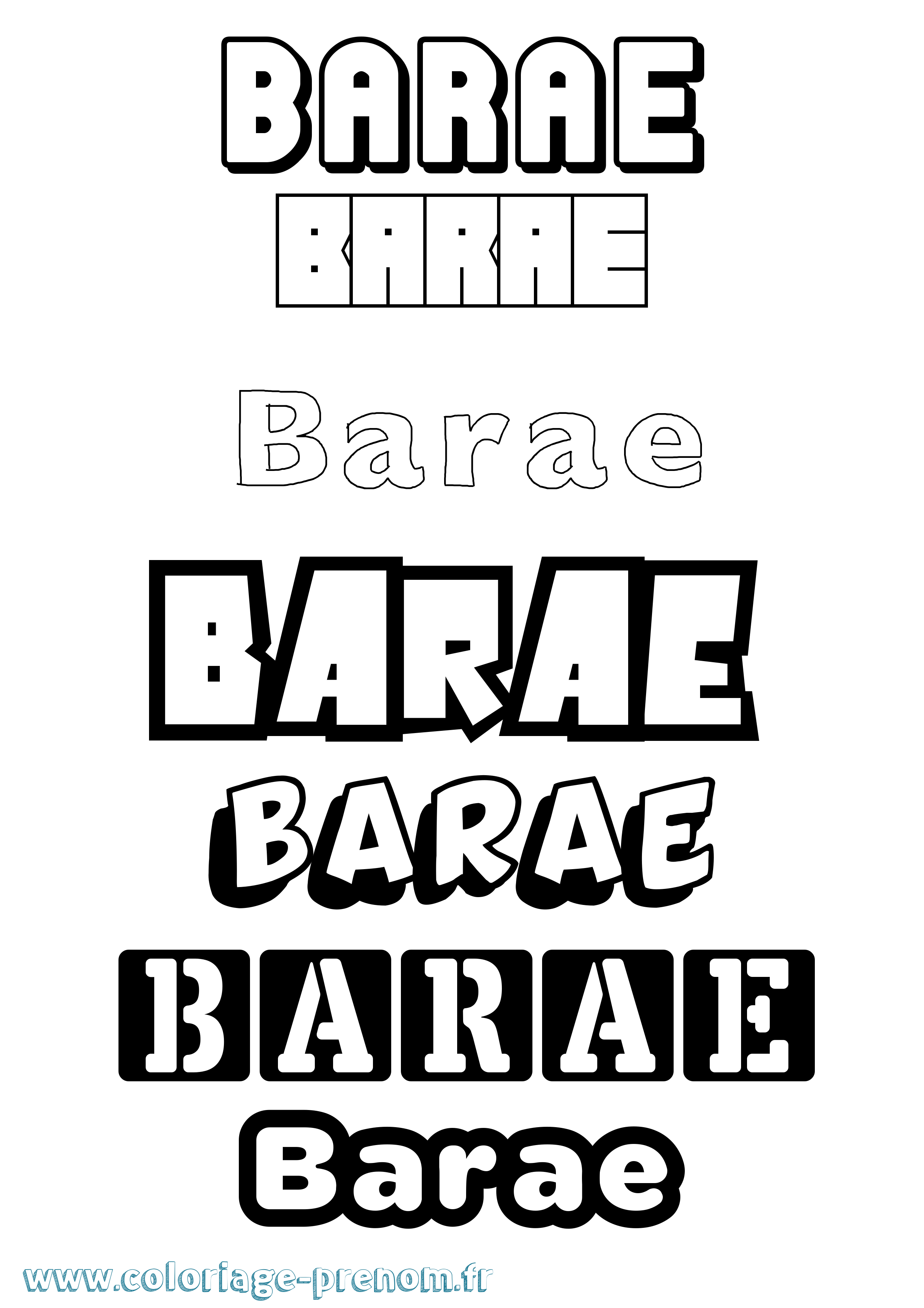 Coloriage Barae Simple Coloriage prénom Barae Simple
