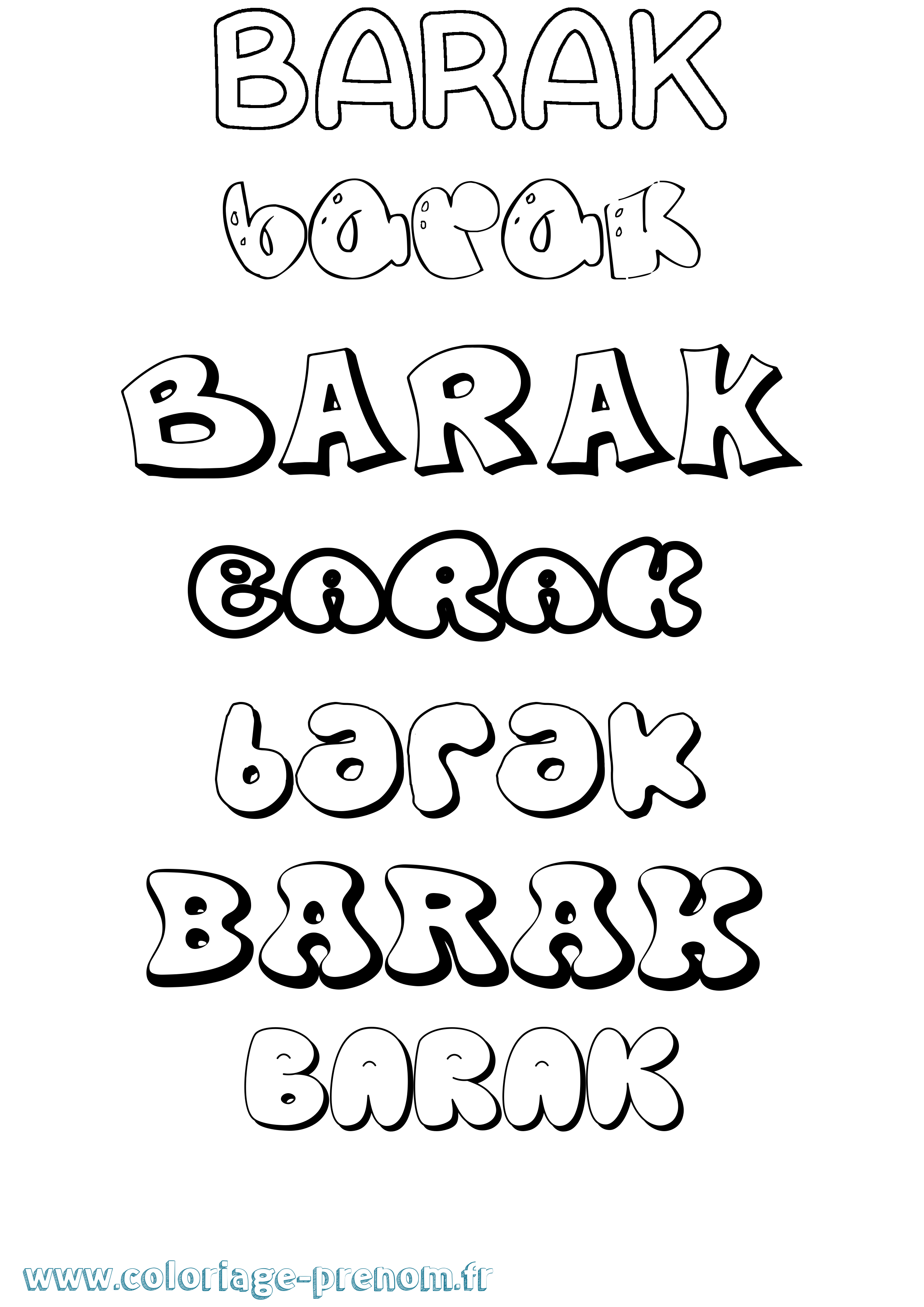 Coloriage Barak Bubble Coloriage prénom Barak Bubble