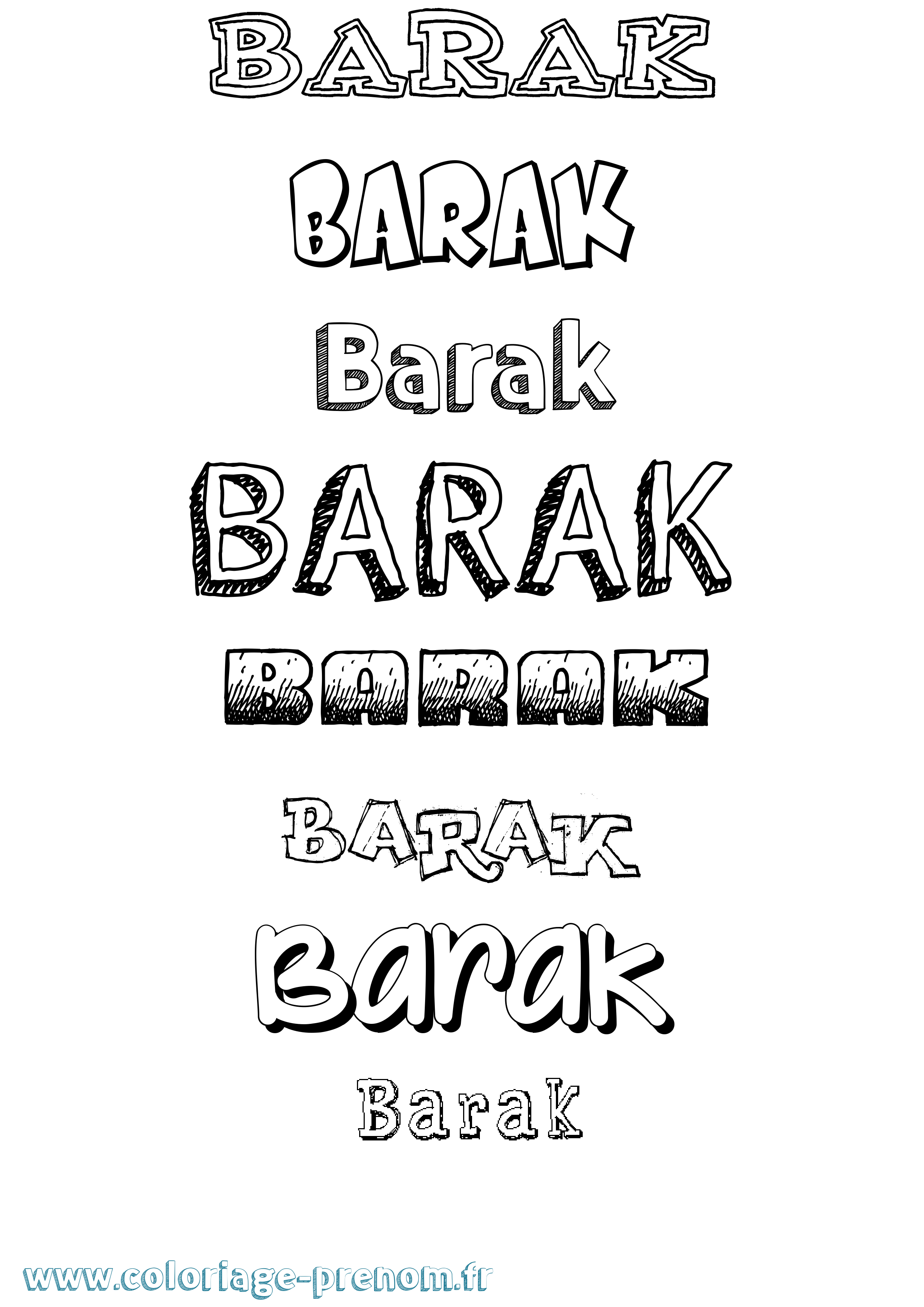 Coloriage Barak Dessiné Coloriage prénom Barak Dessiné