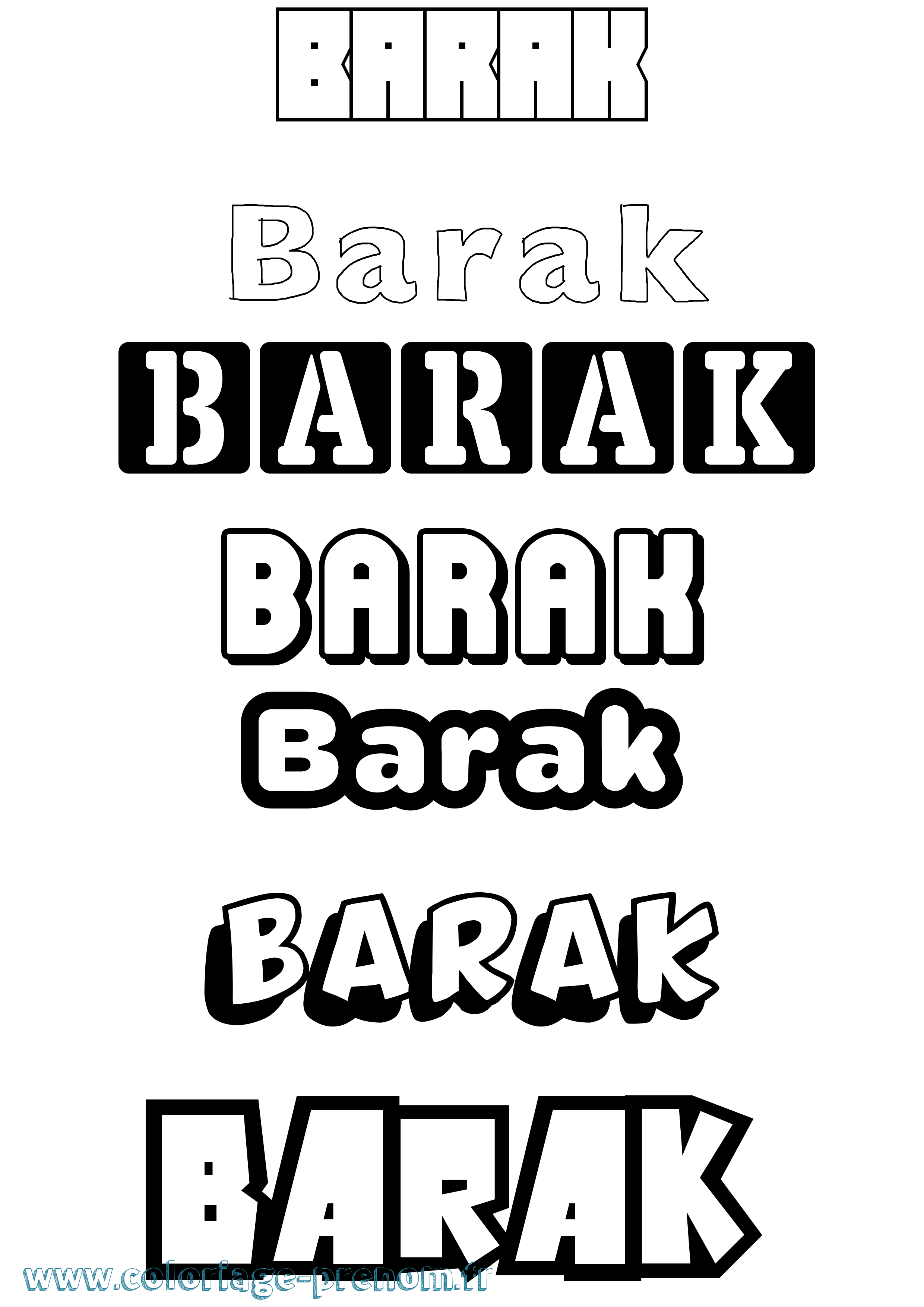 Coloriage Barak Simple Coloriage prénom Barak Simple