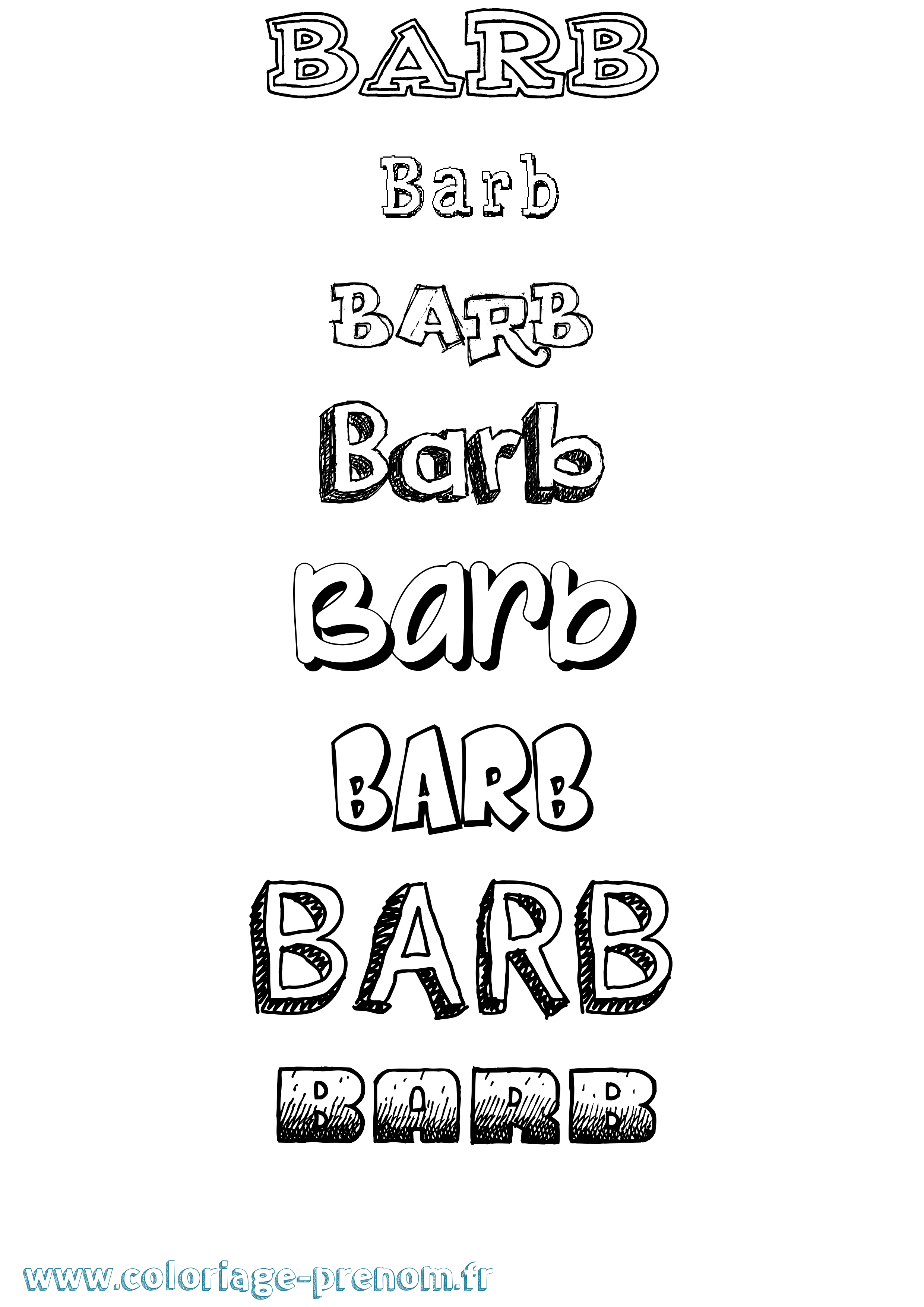 Coloriage Barb Dessiné Coloriage prénom Barb Dessiné