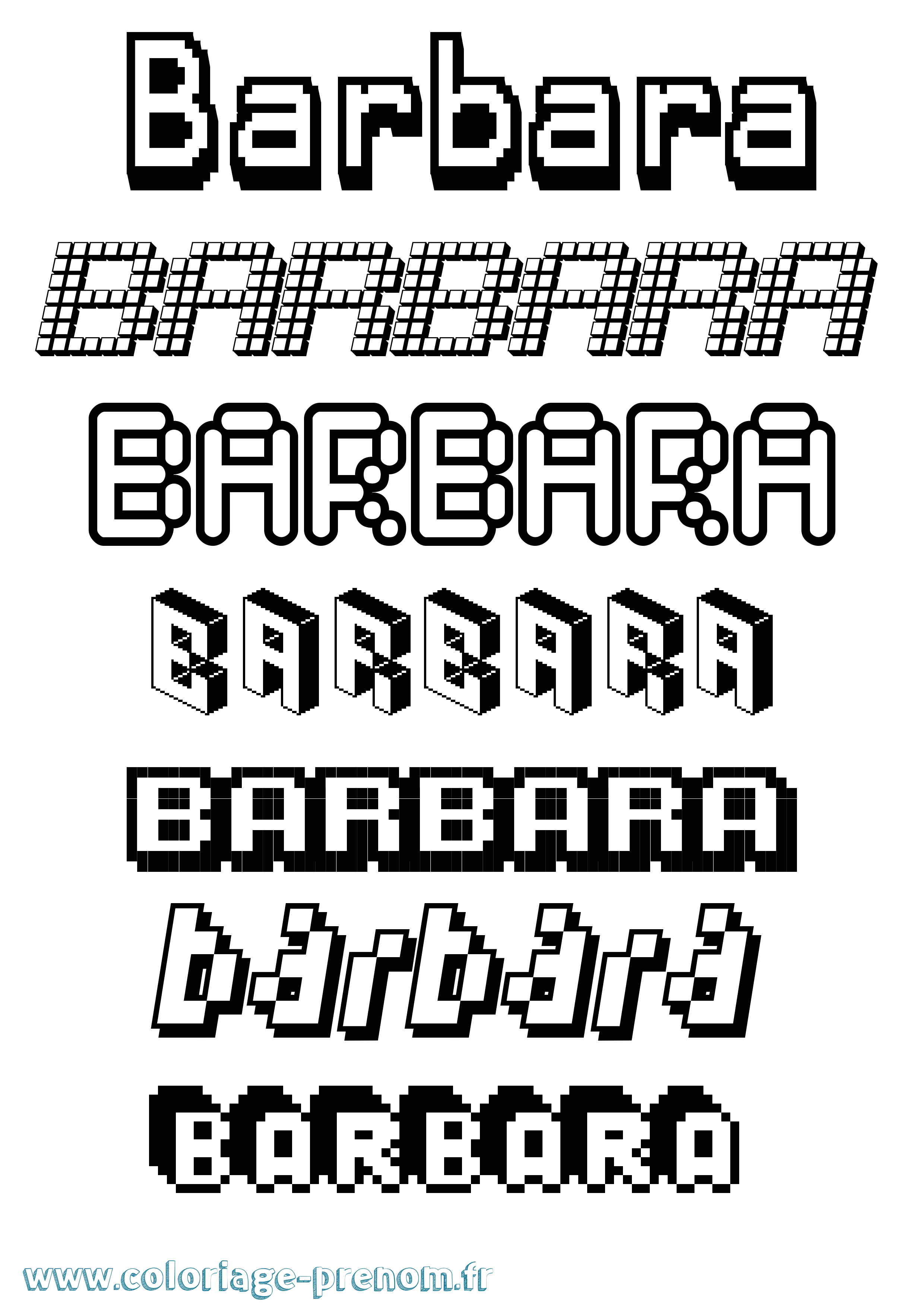 Coloriage Barbara Coloriage prénom Barbara