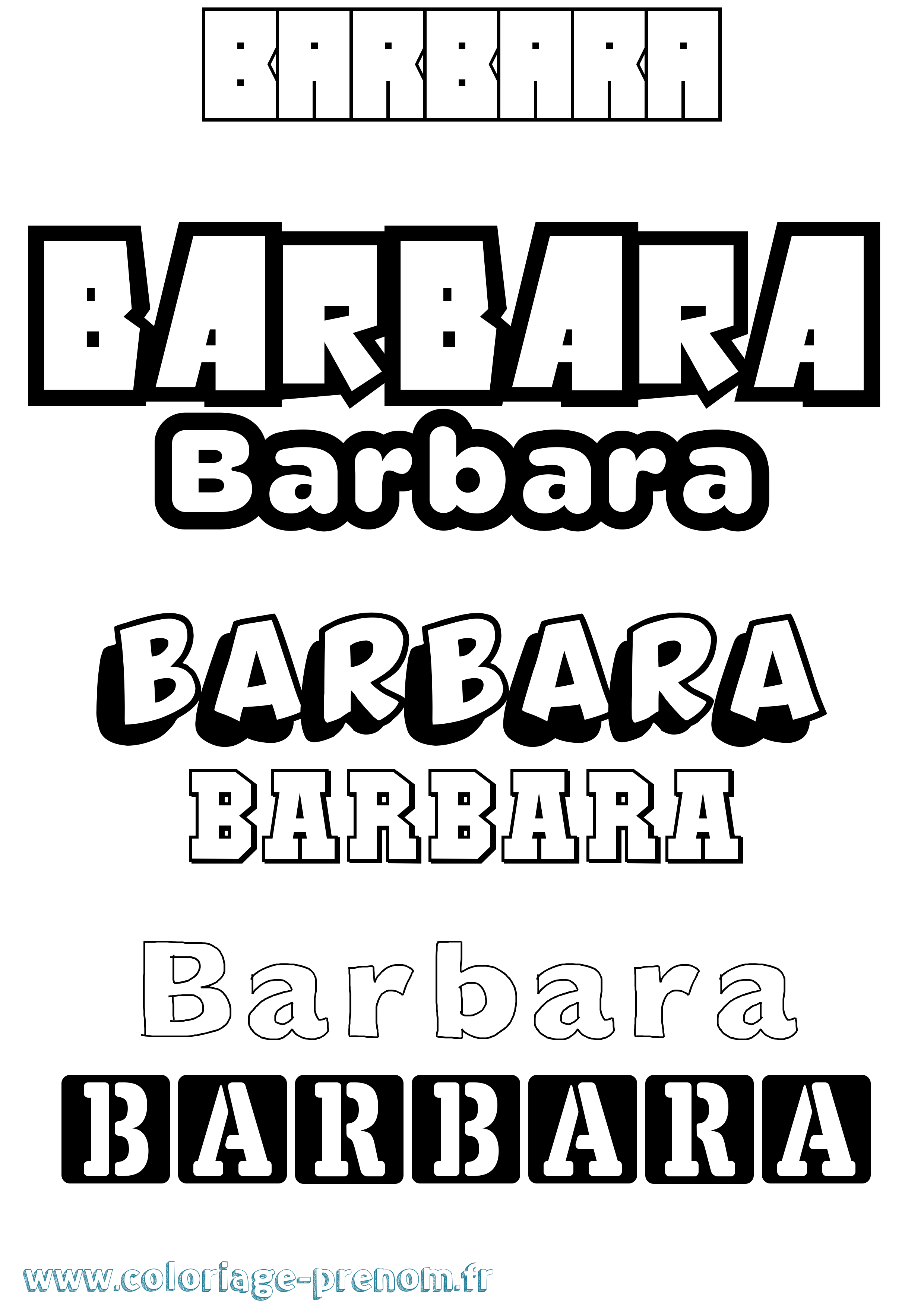 Coloriage prénom Barbara Simple