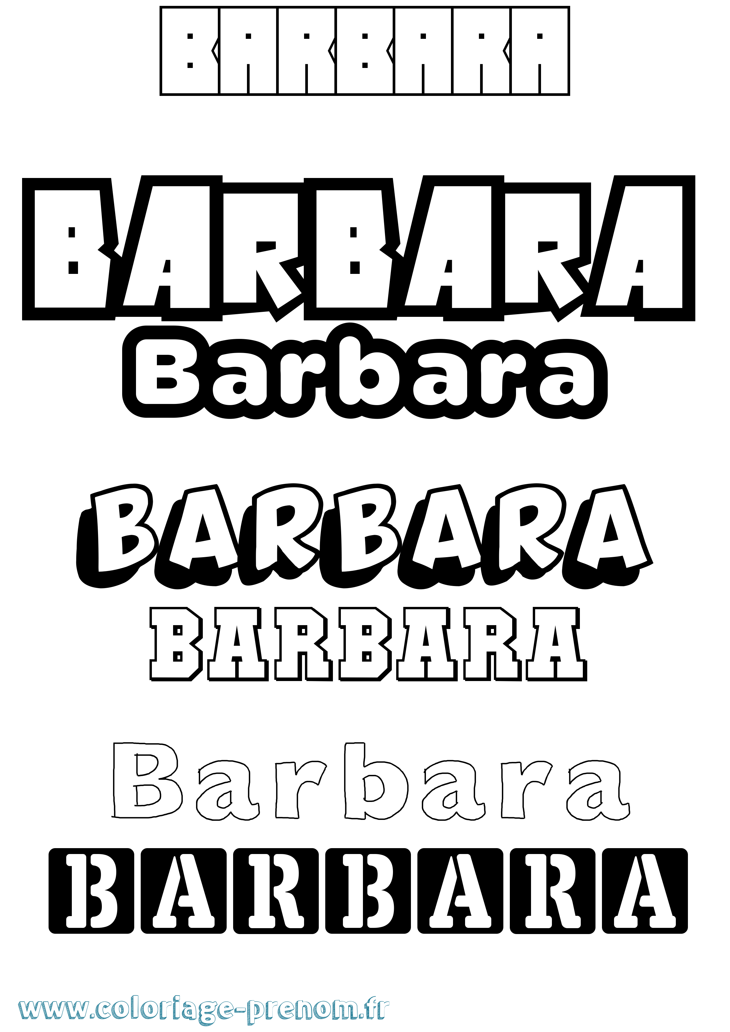 Coloriage Barbara Coloriage prénom Barbara