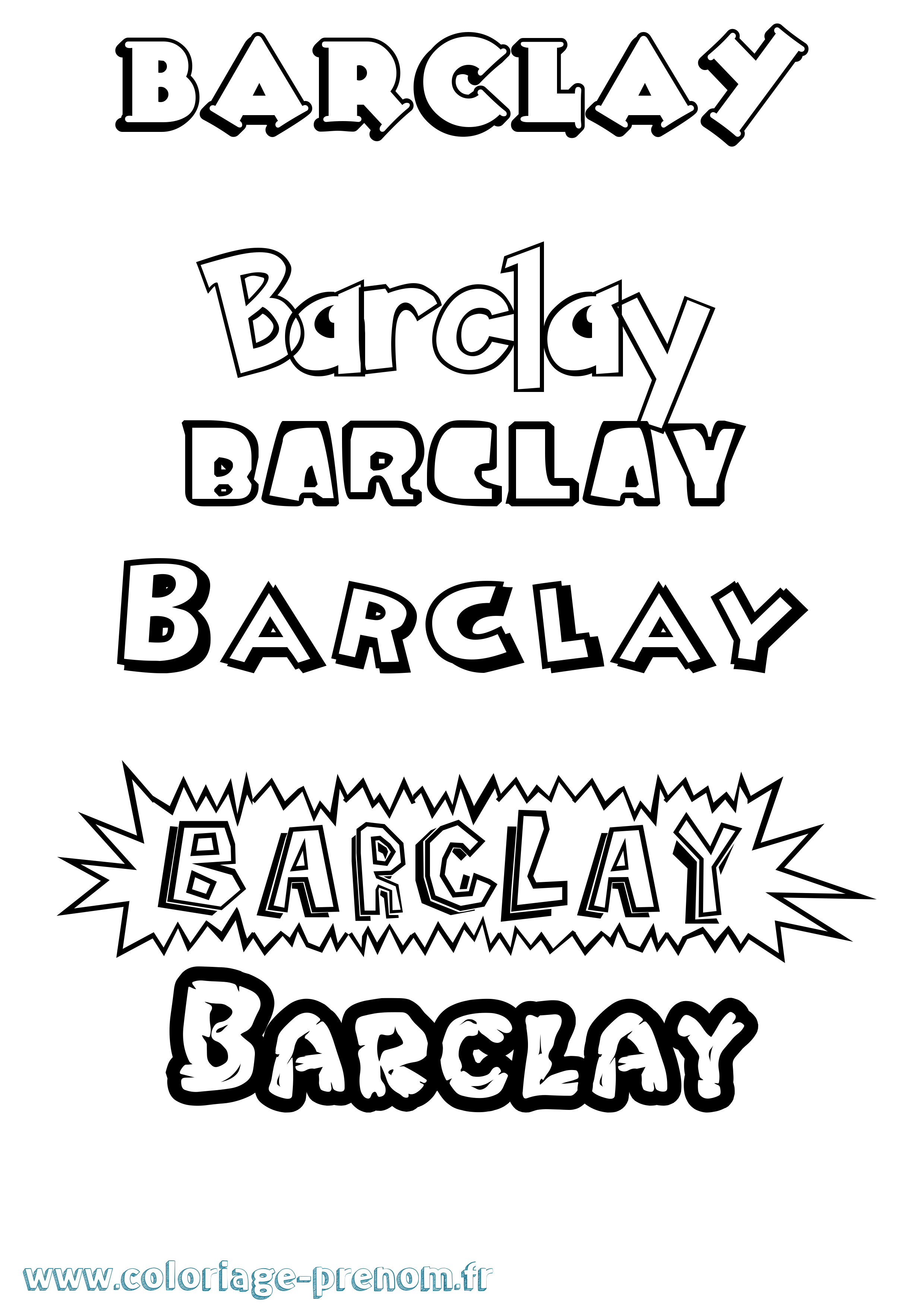 Coloriage Barclay Dessin Animé Coloriage prénom Barclay Dessin Animé
