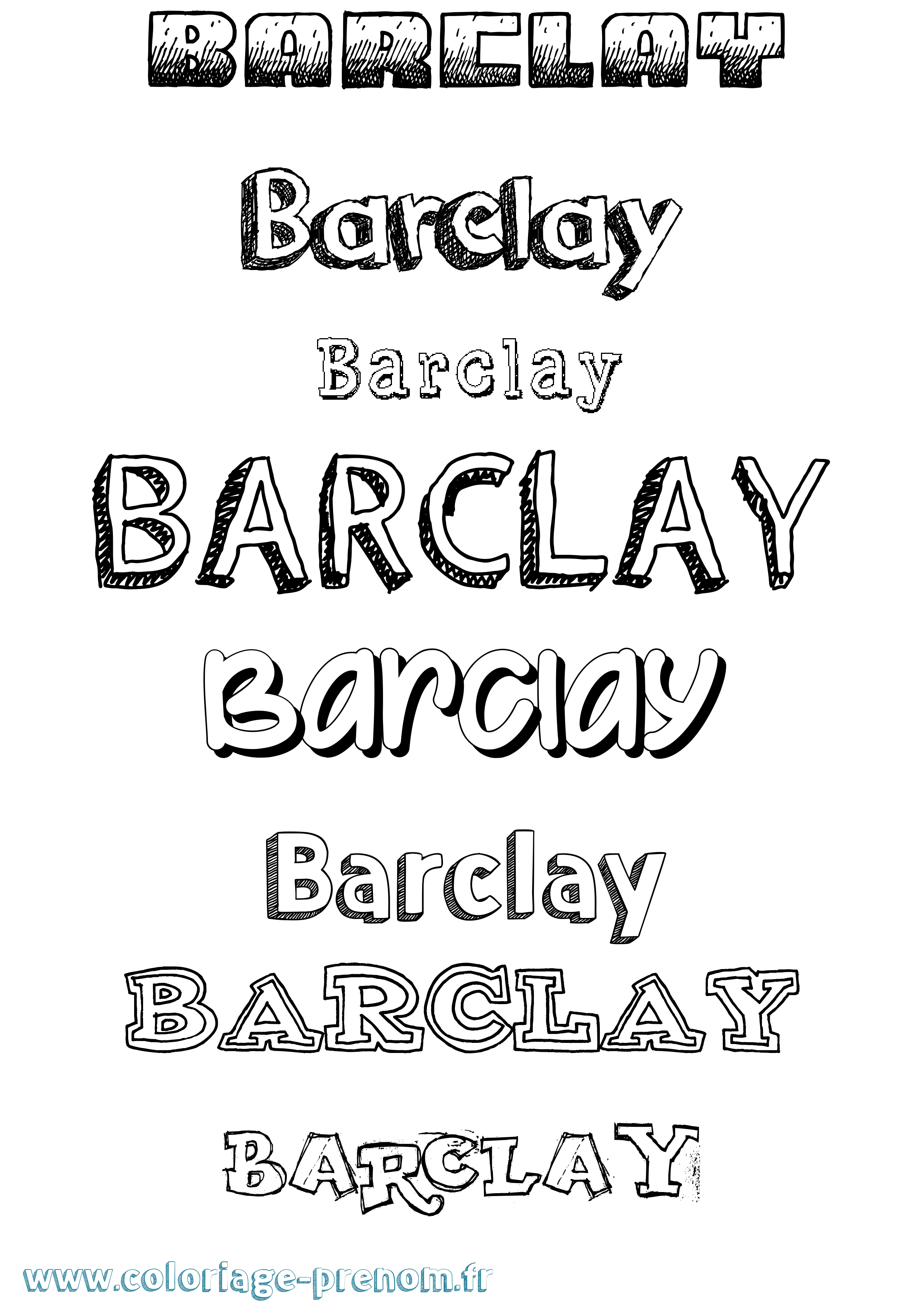 Coloriage Barclay Dessiné Coloriage prénom Barclay Dessiné