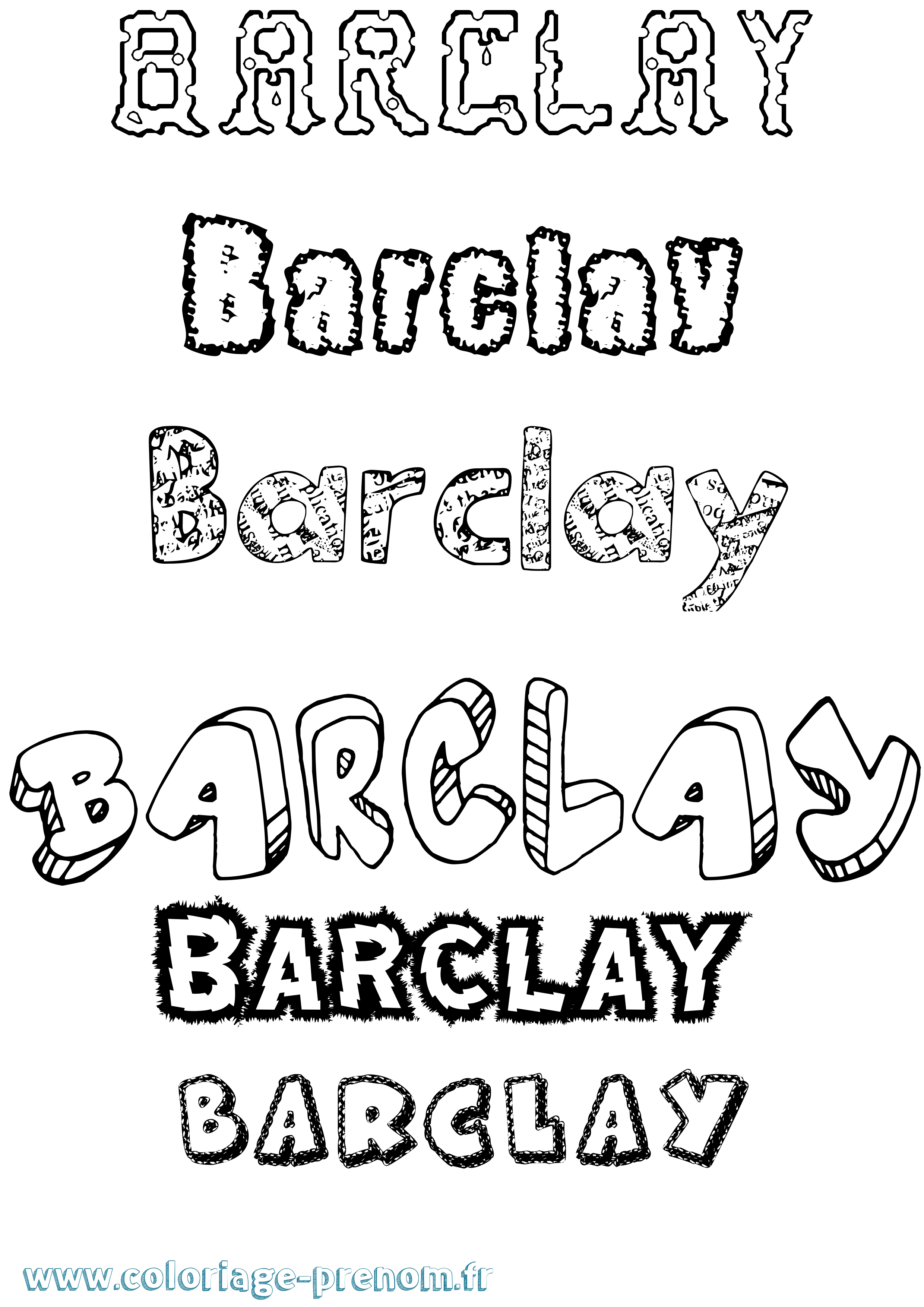 Coloriage Barclay Destructuré Coloriage prénom Barclay Destructuré