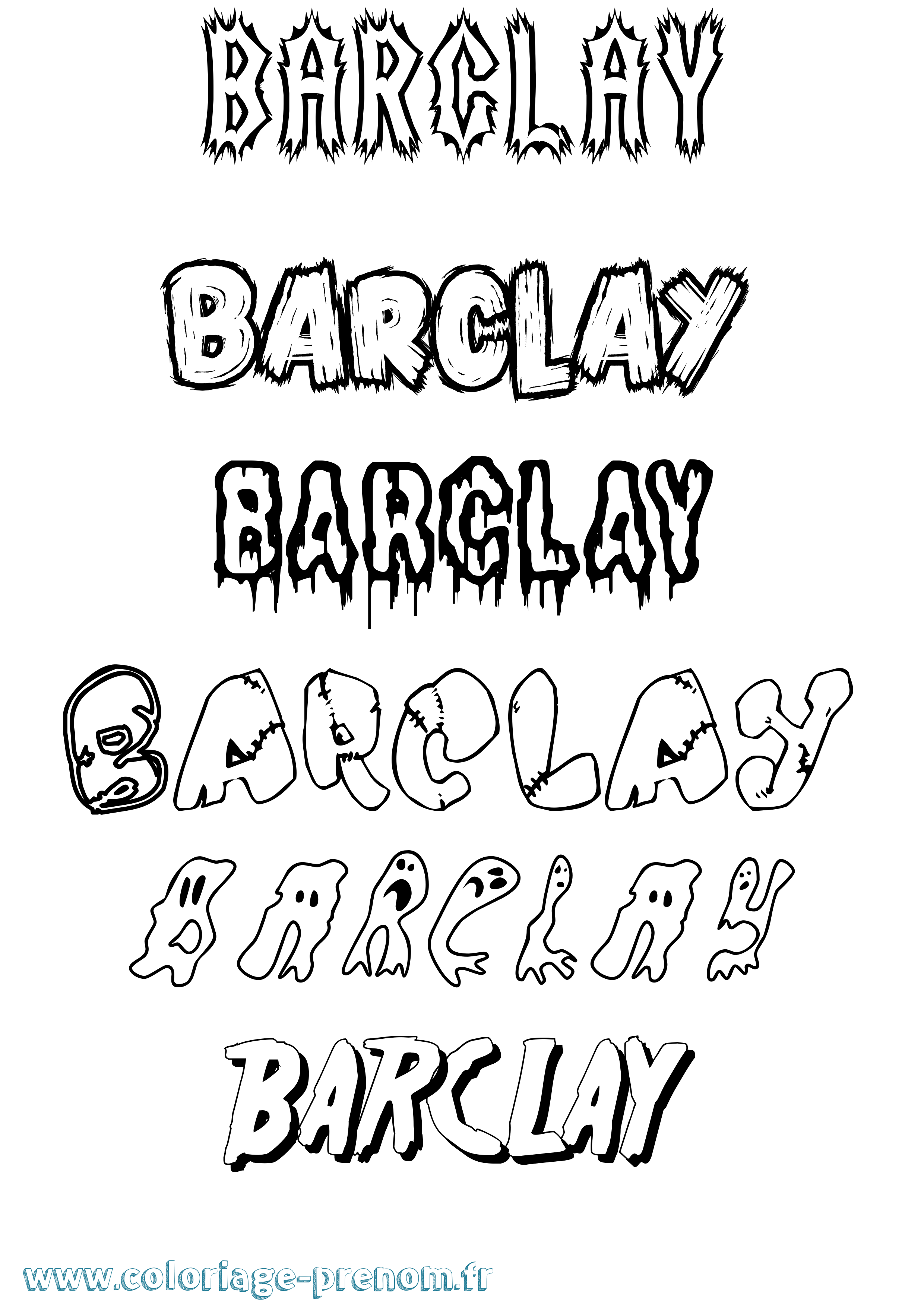 Coloriage Barclay Frisson Coloriage prénom Barclay Frisson