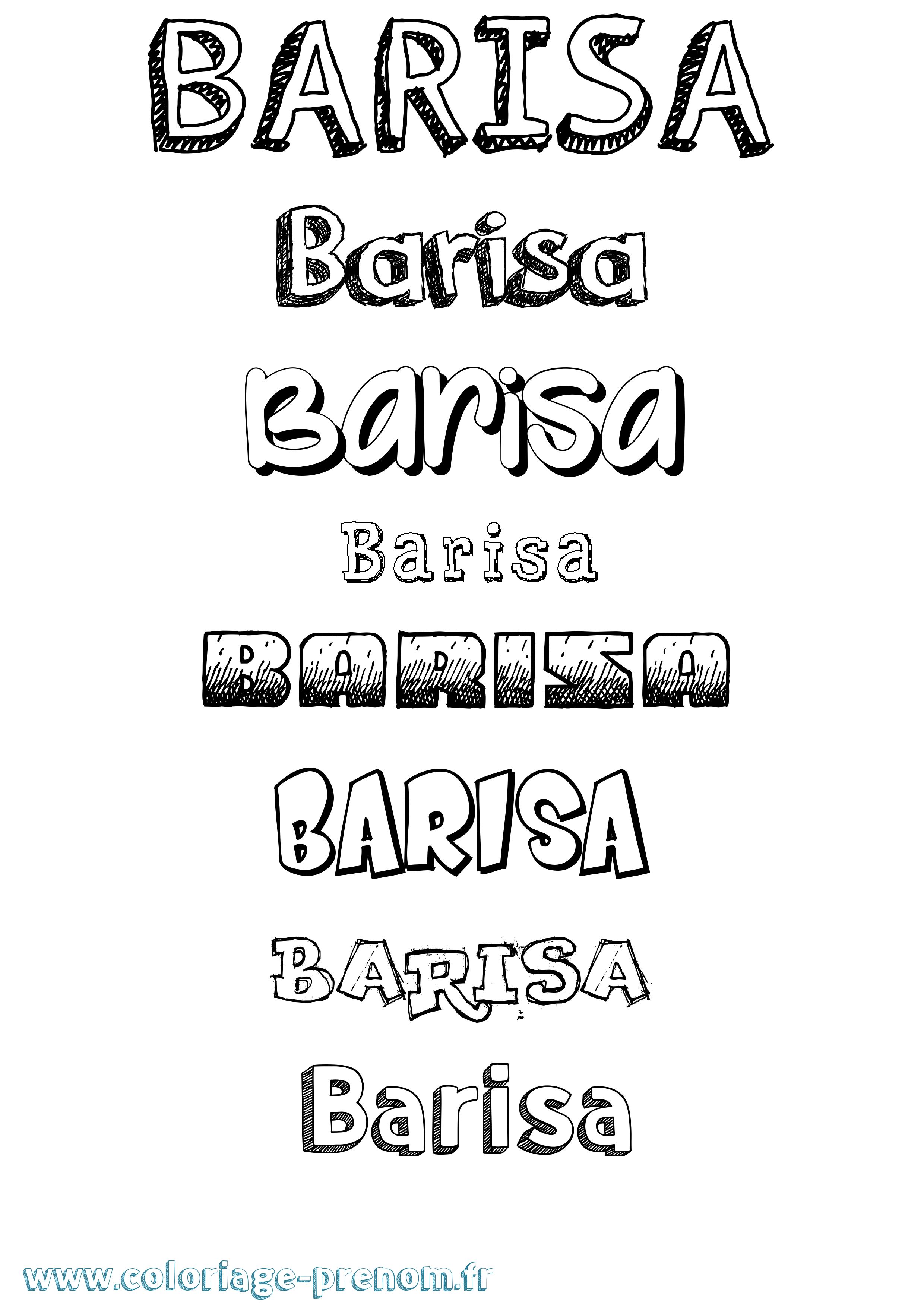 Coloriage prénom Barisa Dessiné
