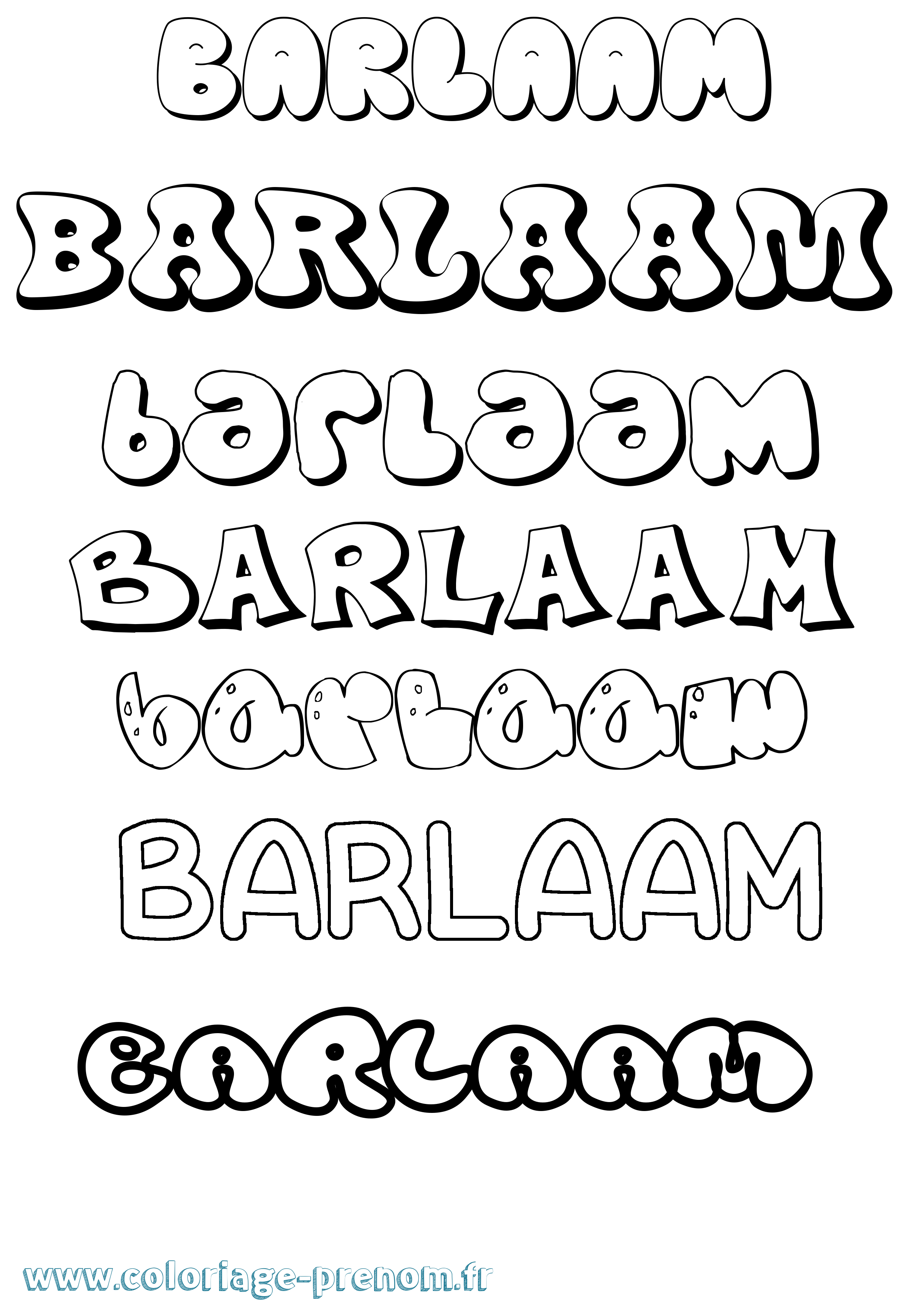 Coloriage Barlaam Bubble Coloriage prénom Barlaam Bubble