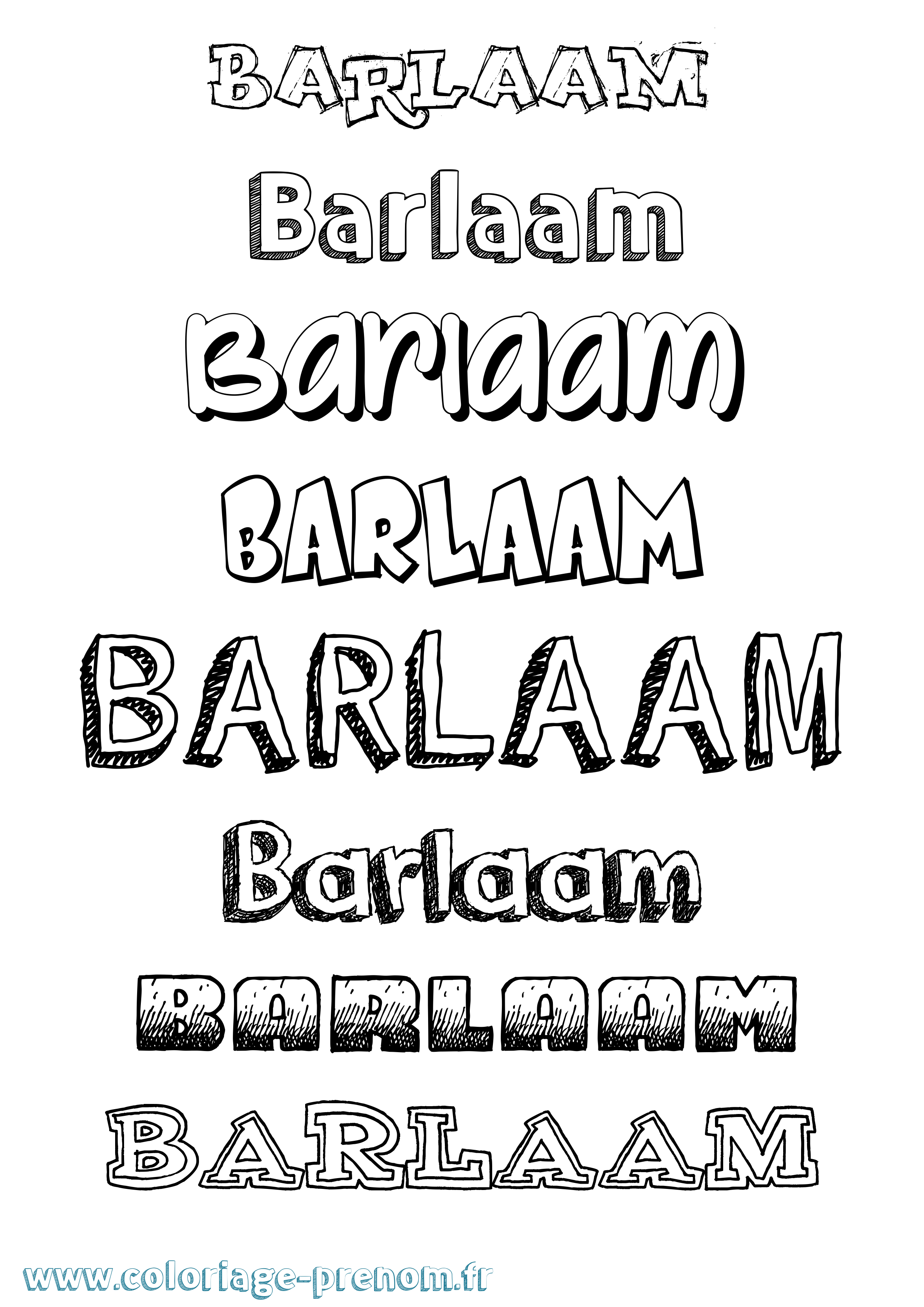 Coloriage Barlaam Dessiné Coloriage prénom Barlaam Dessiné