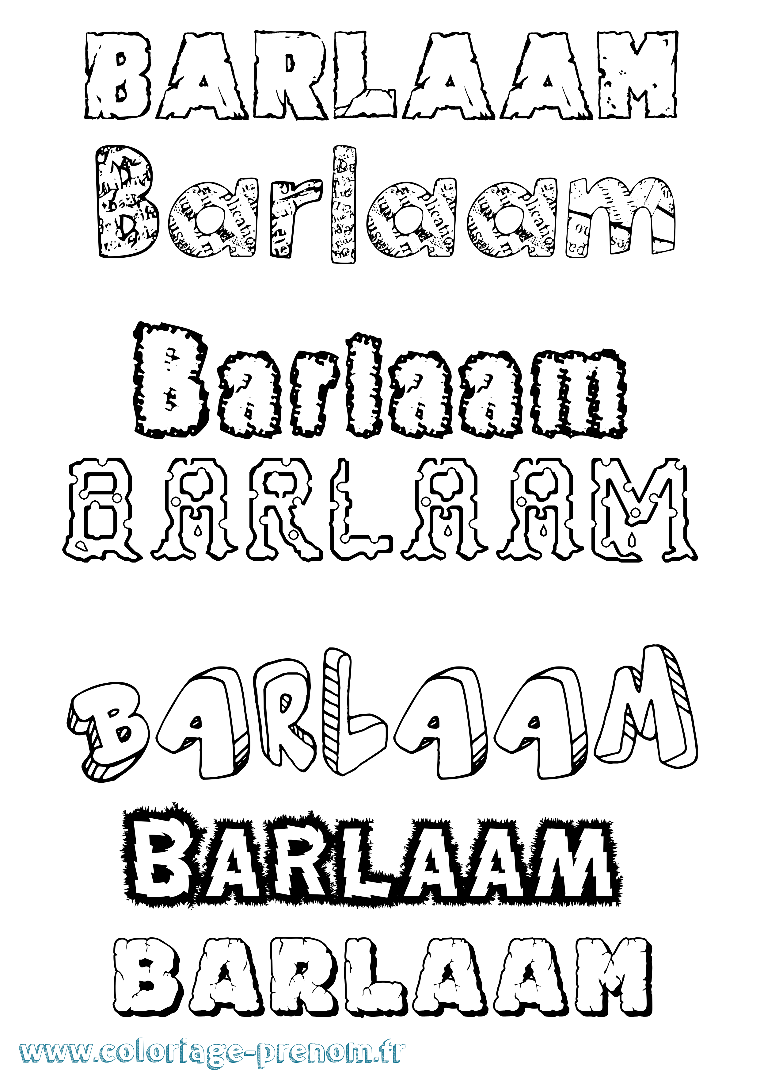 Coloriage Barlaam Destructuré Coloriage prénom Barlaam Destructuré