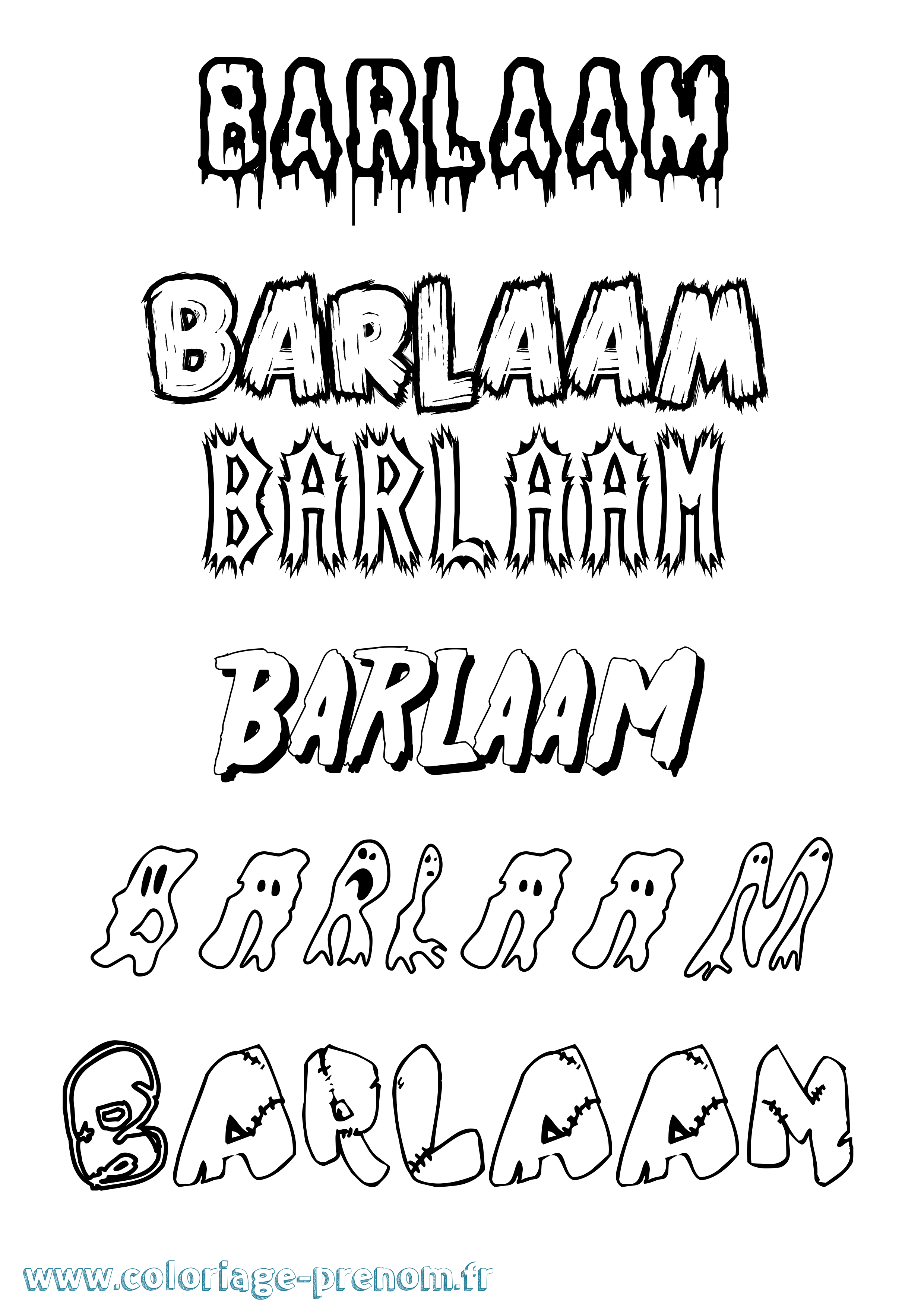 Coloriage Barlaam Frisson Coloriage prénom Barlaam Frisson