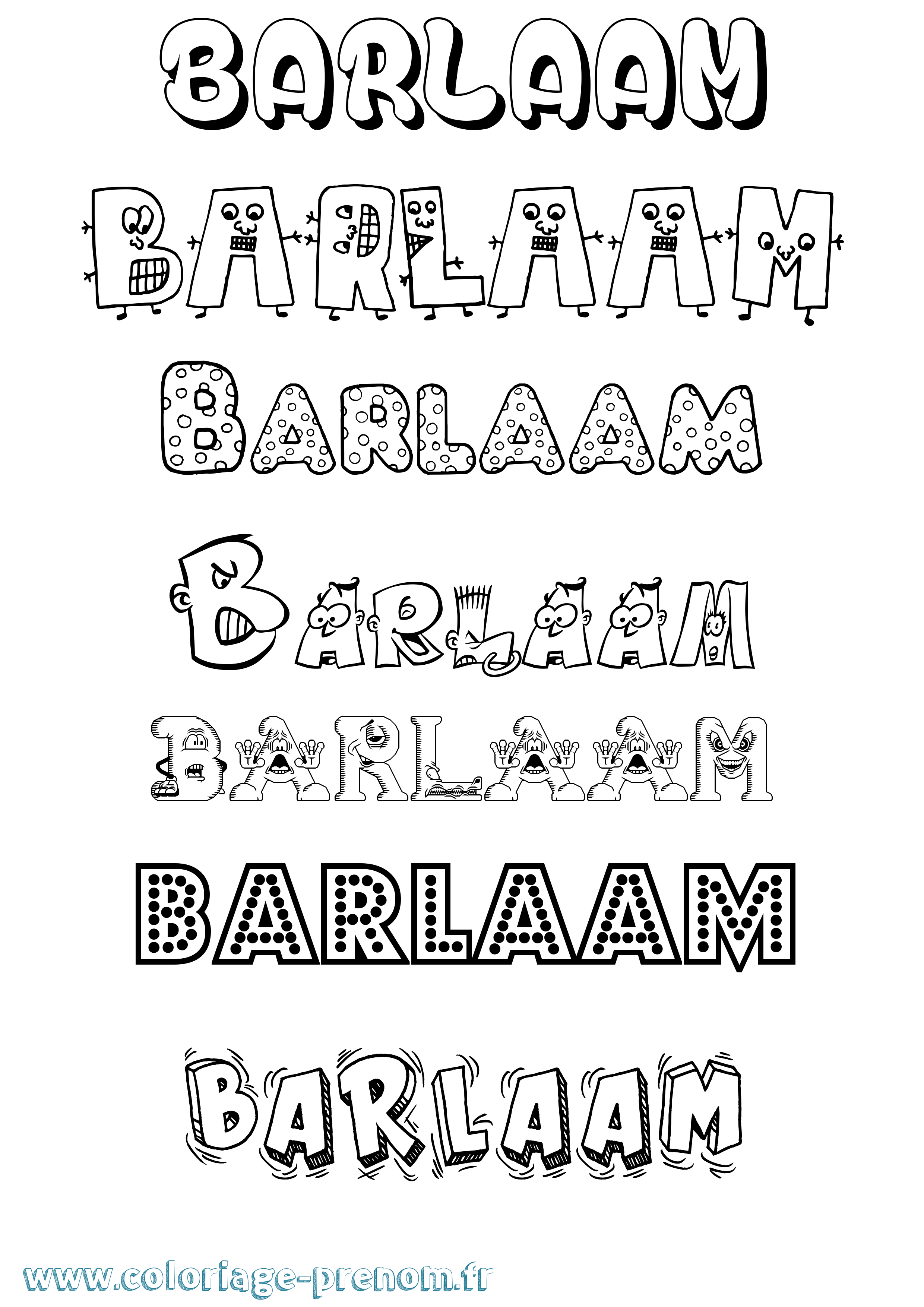 Coloriage Barlaam Fun Coloriage prénom Barlaam Fun