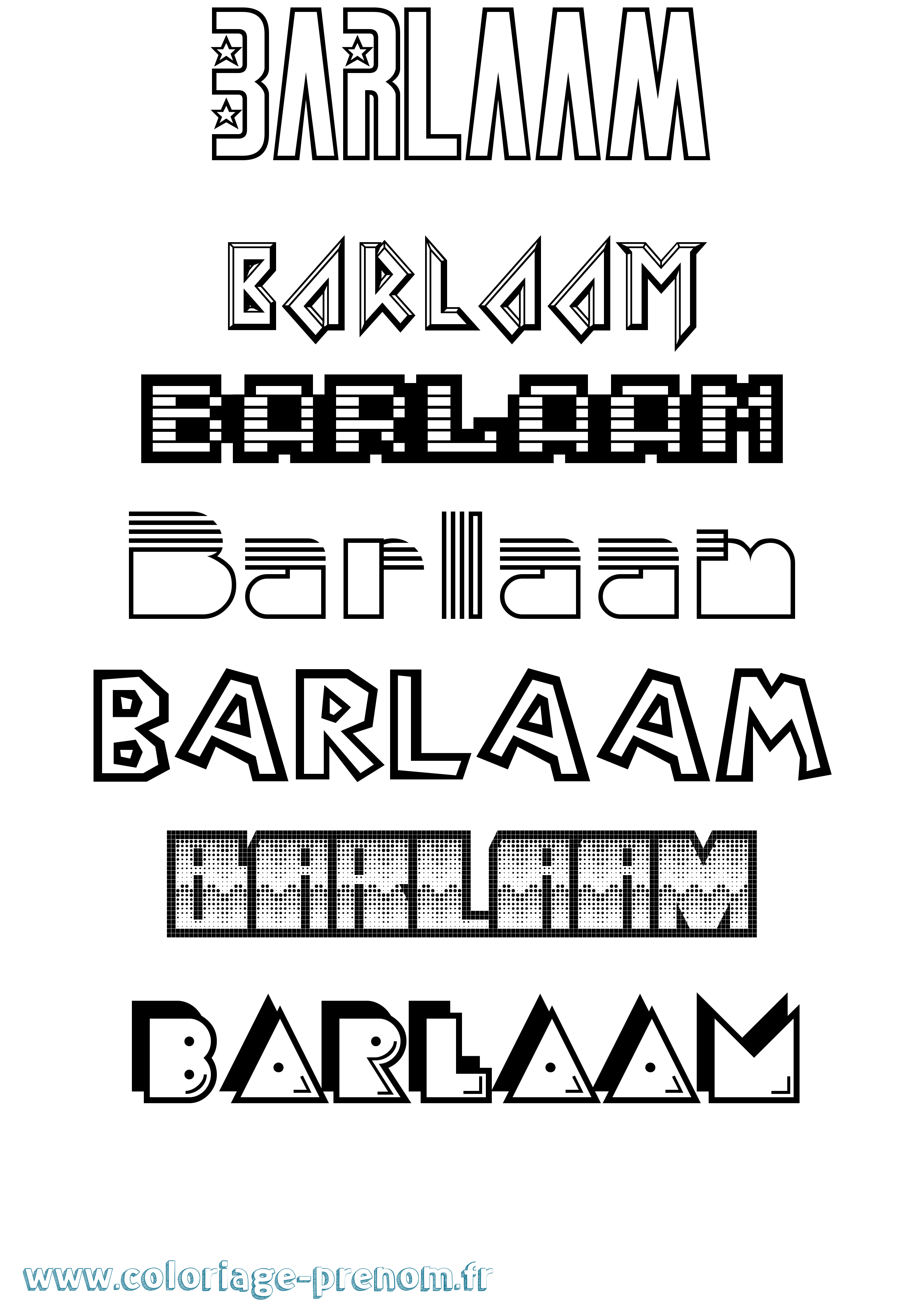 Coloriage Barlaam Jeux Vidéos Coloriage prénom Barlaam Jeux Vidéos