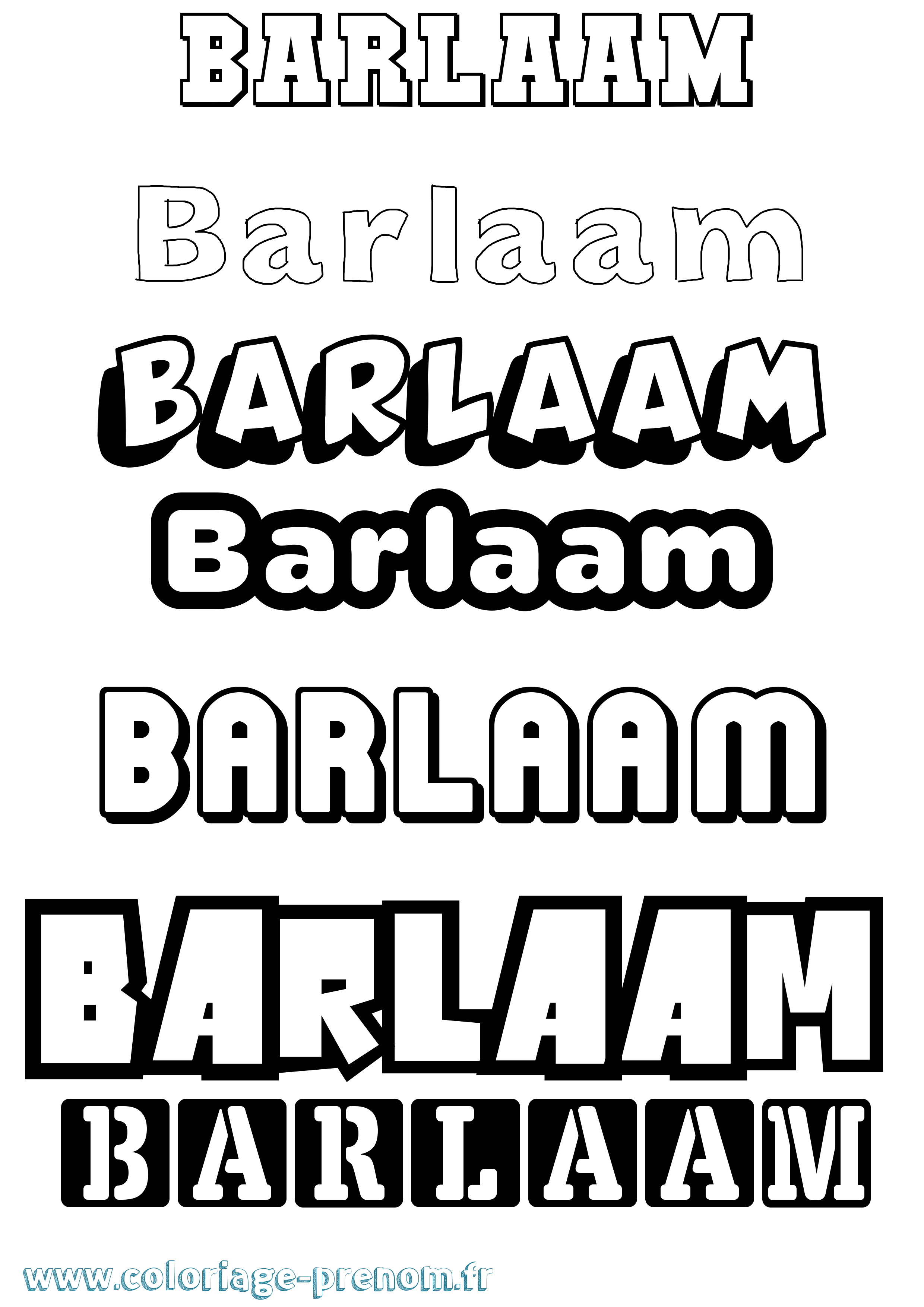Coloriage Barlaam Simple Coloriage prénom Barlaam Simple